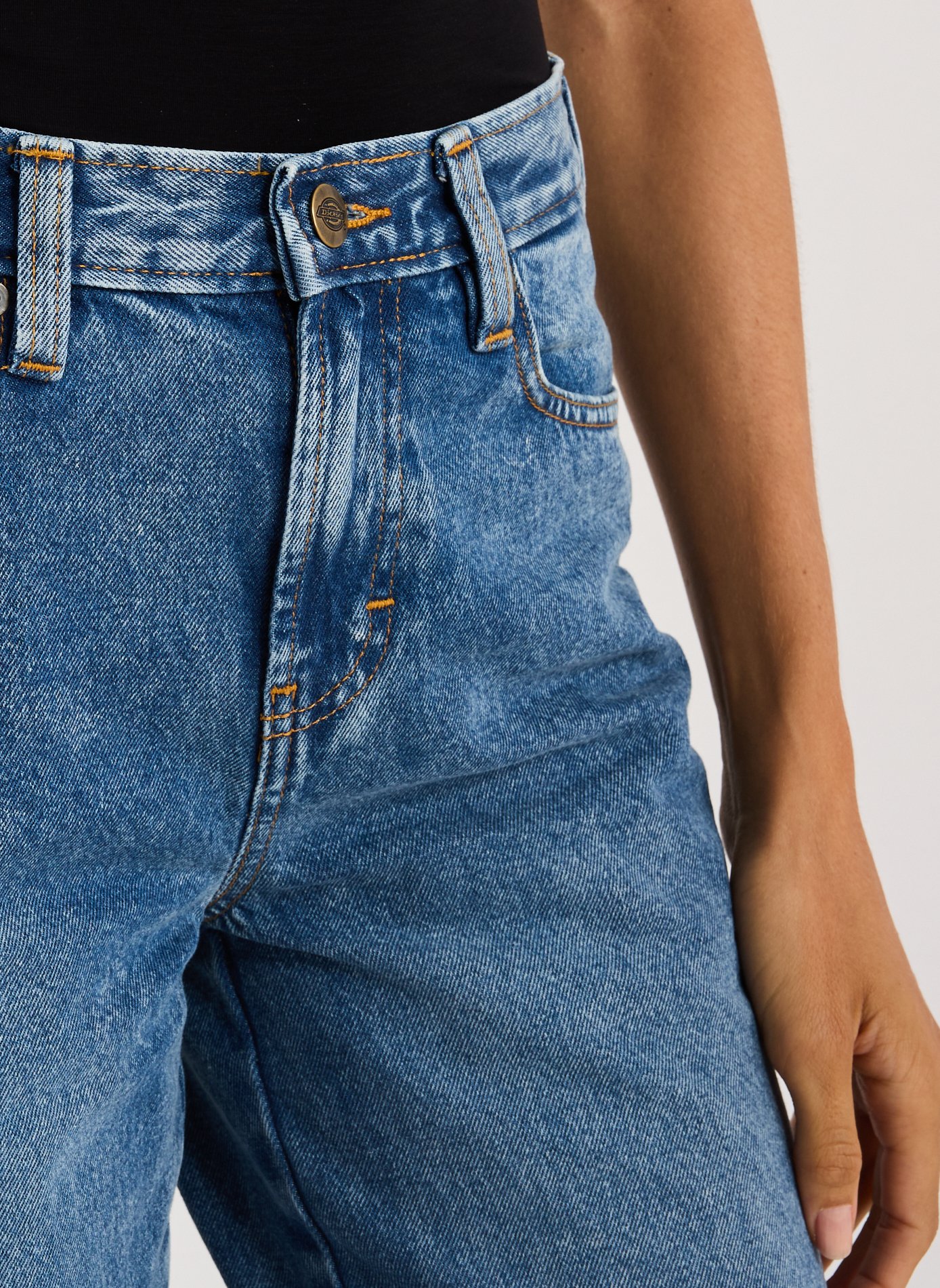 Jeans droit en coton DICKIES Bleu