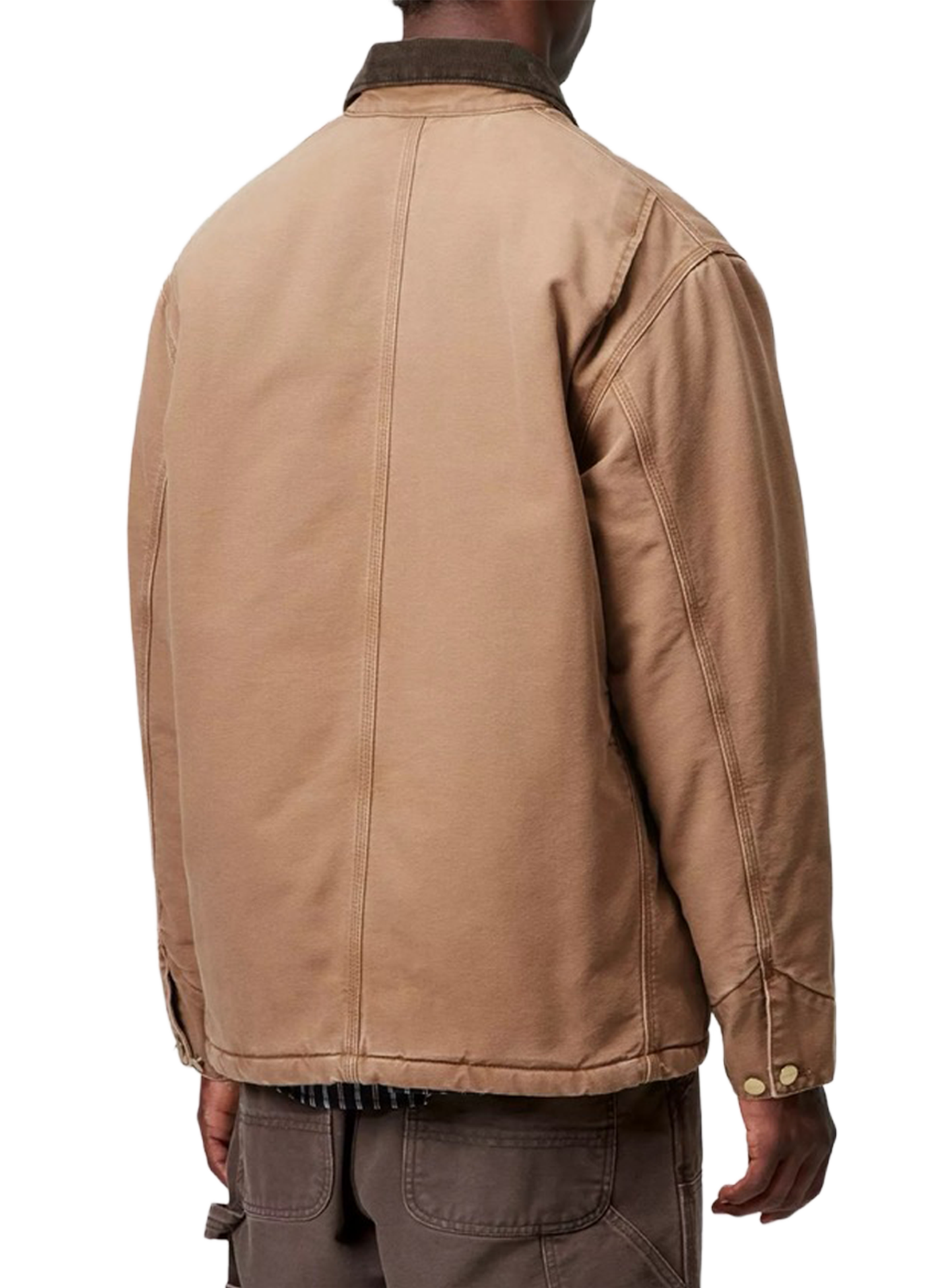 Veste ample à col contrasté en denim de coton CARHARTT WIP Beige