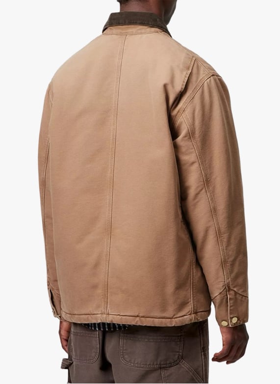 Veste ample à col contrasté en denim de coton | Beige by CARHARTT WIP Veste ample à col contrasté en denim de coton Beige