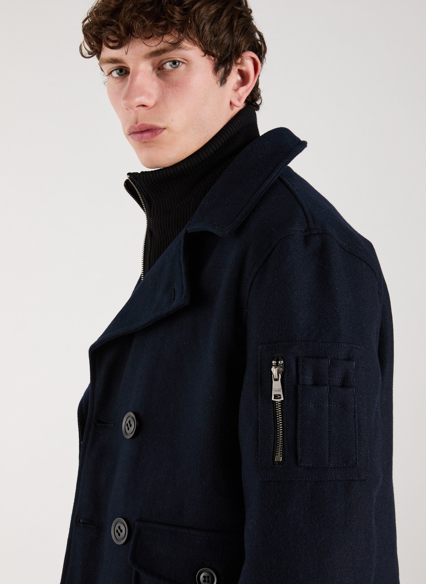 Caban Taylor en laine mélangée BOMBERS ORIGINAL Bleu