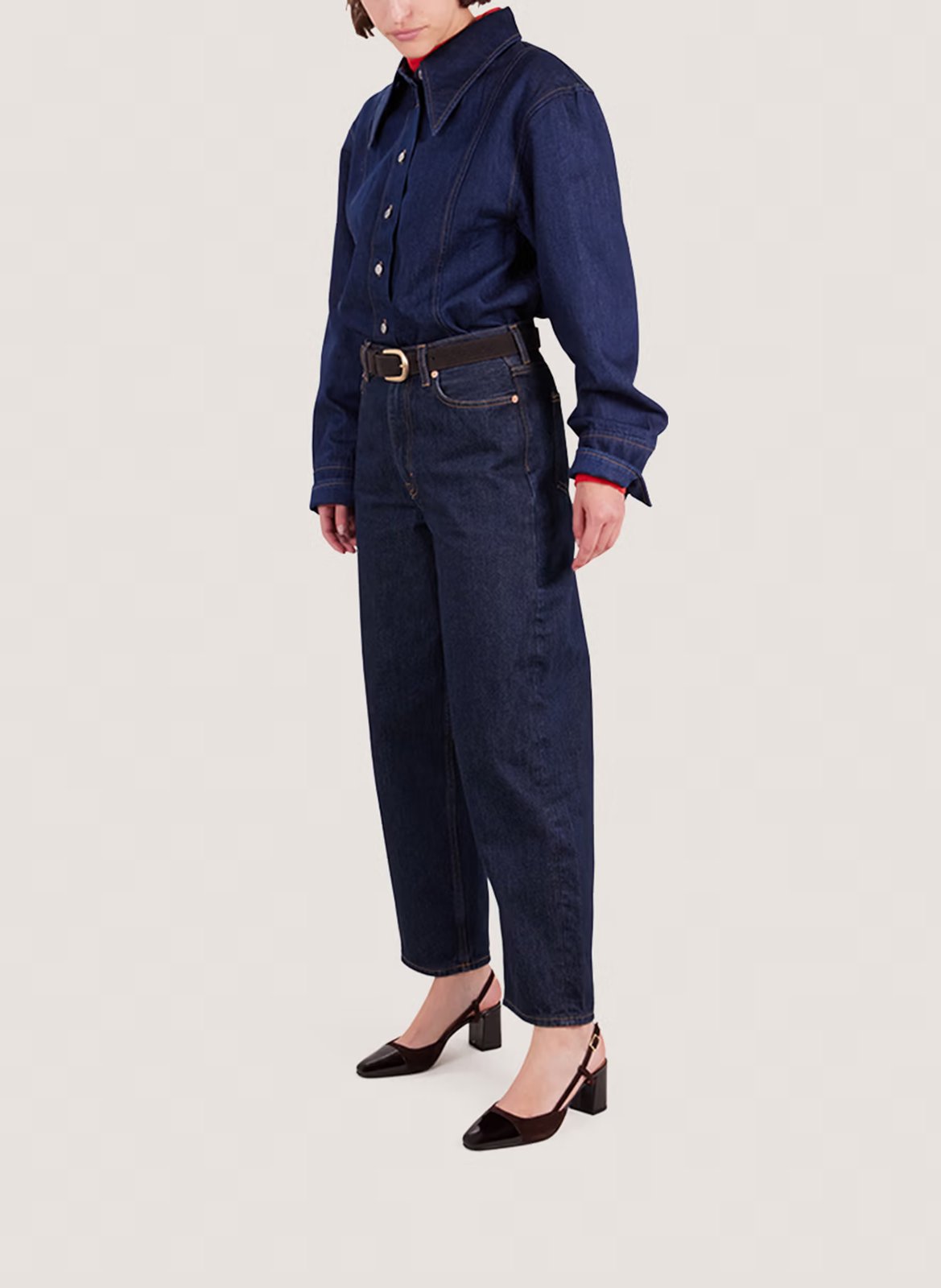 Slingbacks en cuir bi-matière dhapop JONAK Marron