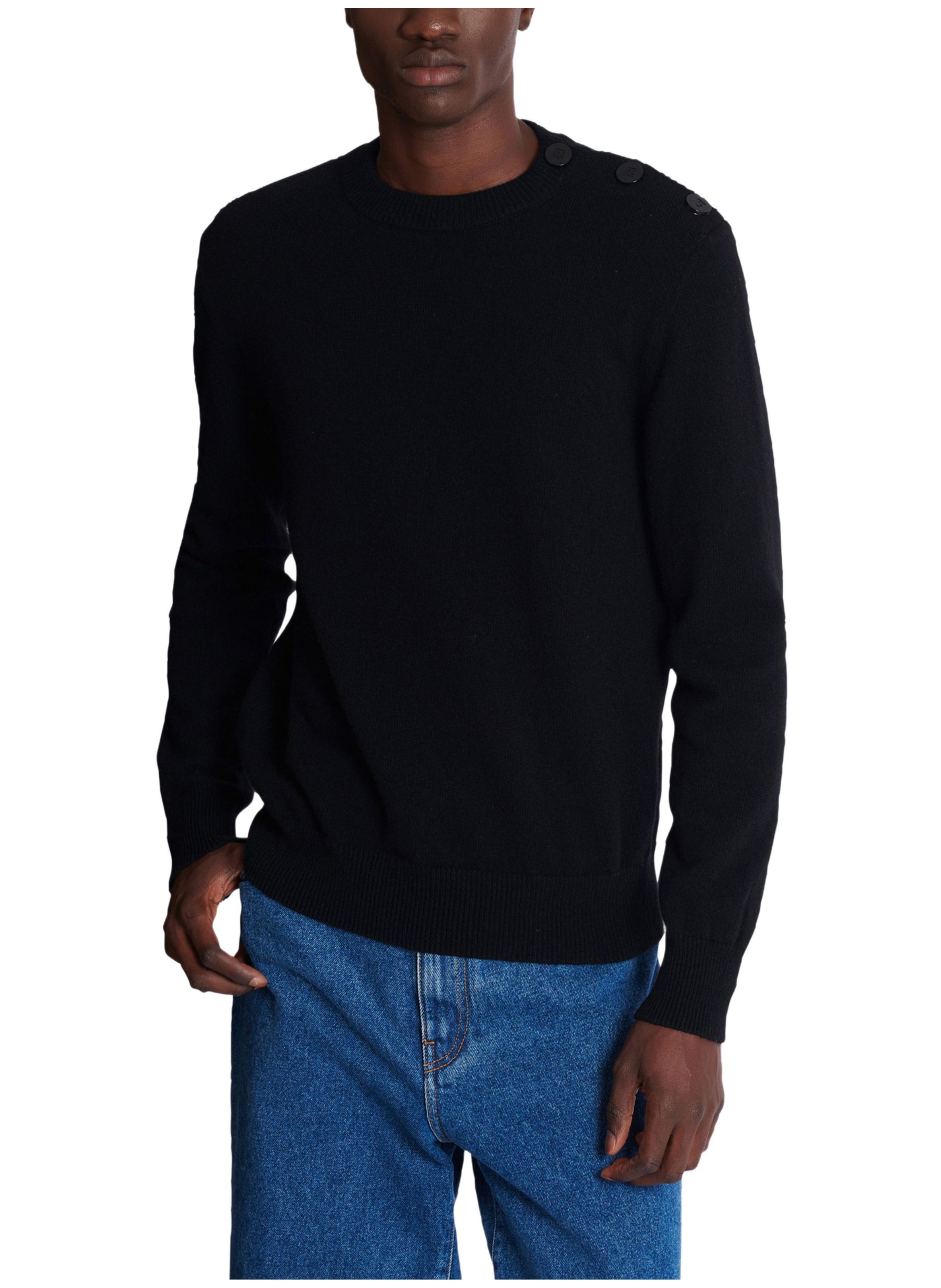 Pull fin en éco-cachemire BALMAIN Noir