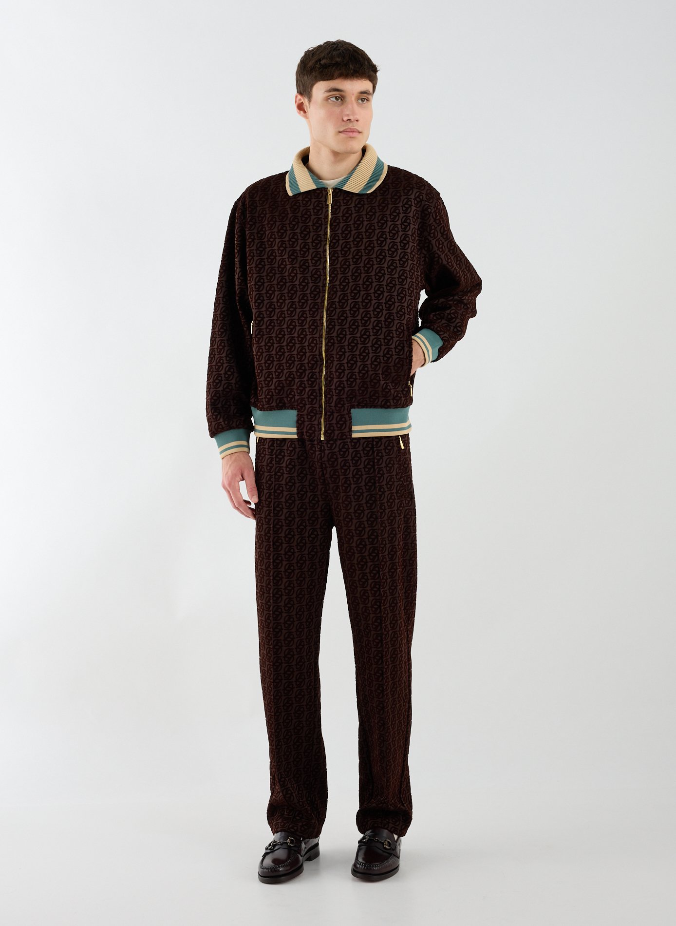 Monogram track jacket DROLE DE MONSIEUR Brown