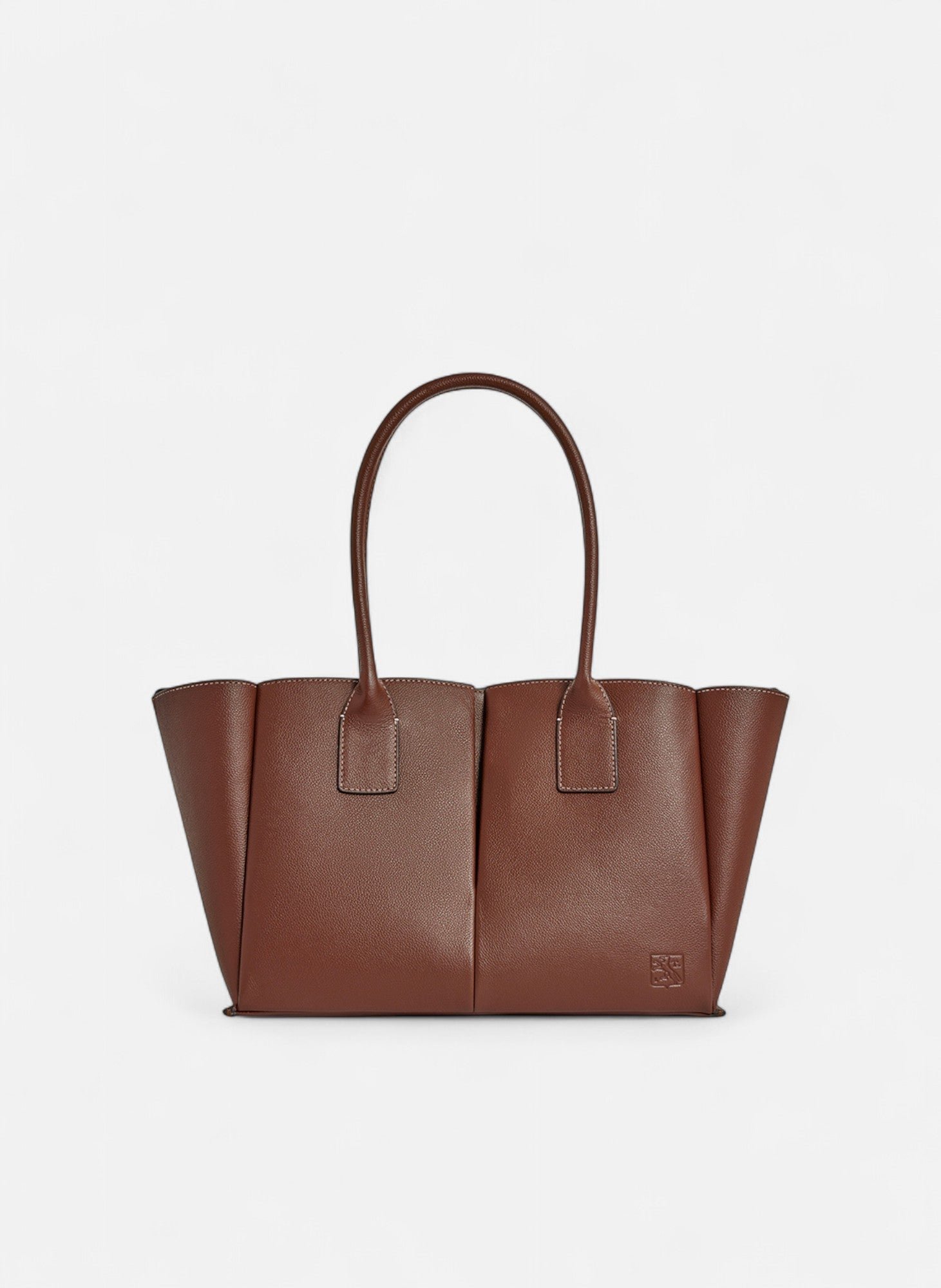 Grand sac cabas elena en cuir grainé MarronLE TANNEUR