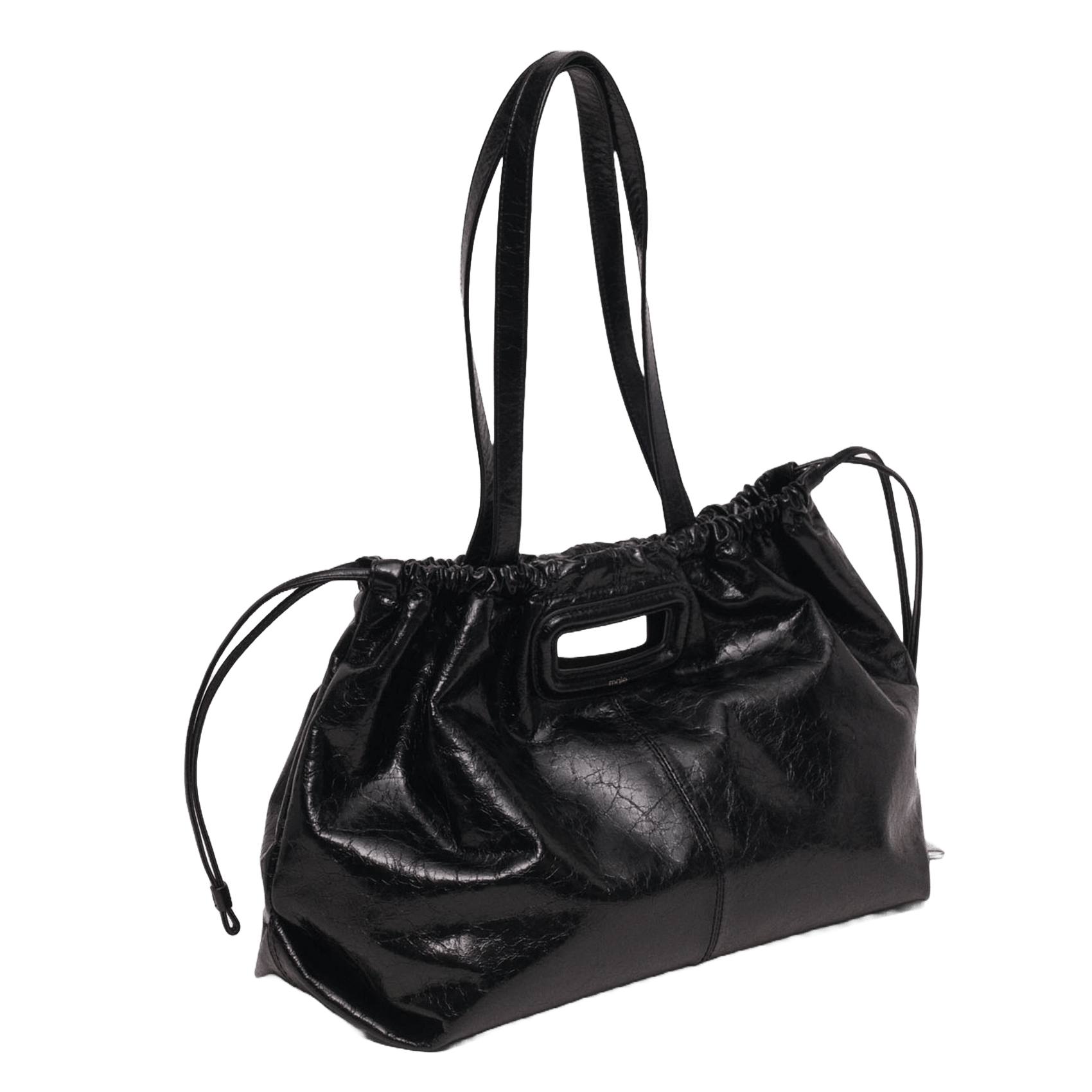 Sac porté épaule en cuir miss m cabas MAJE Noir