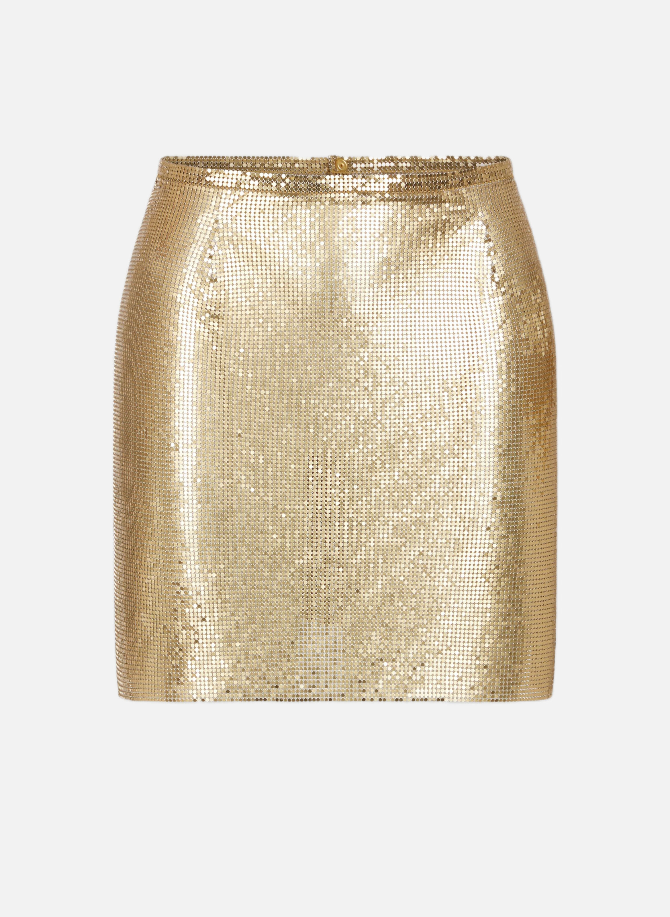Mini-jupe en mesh RABANNE Doré