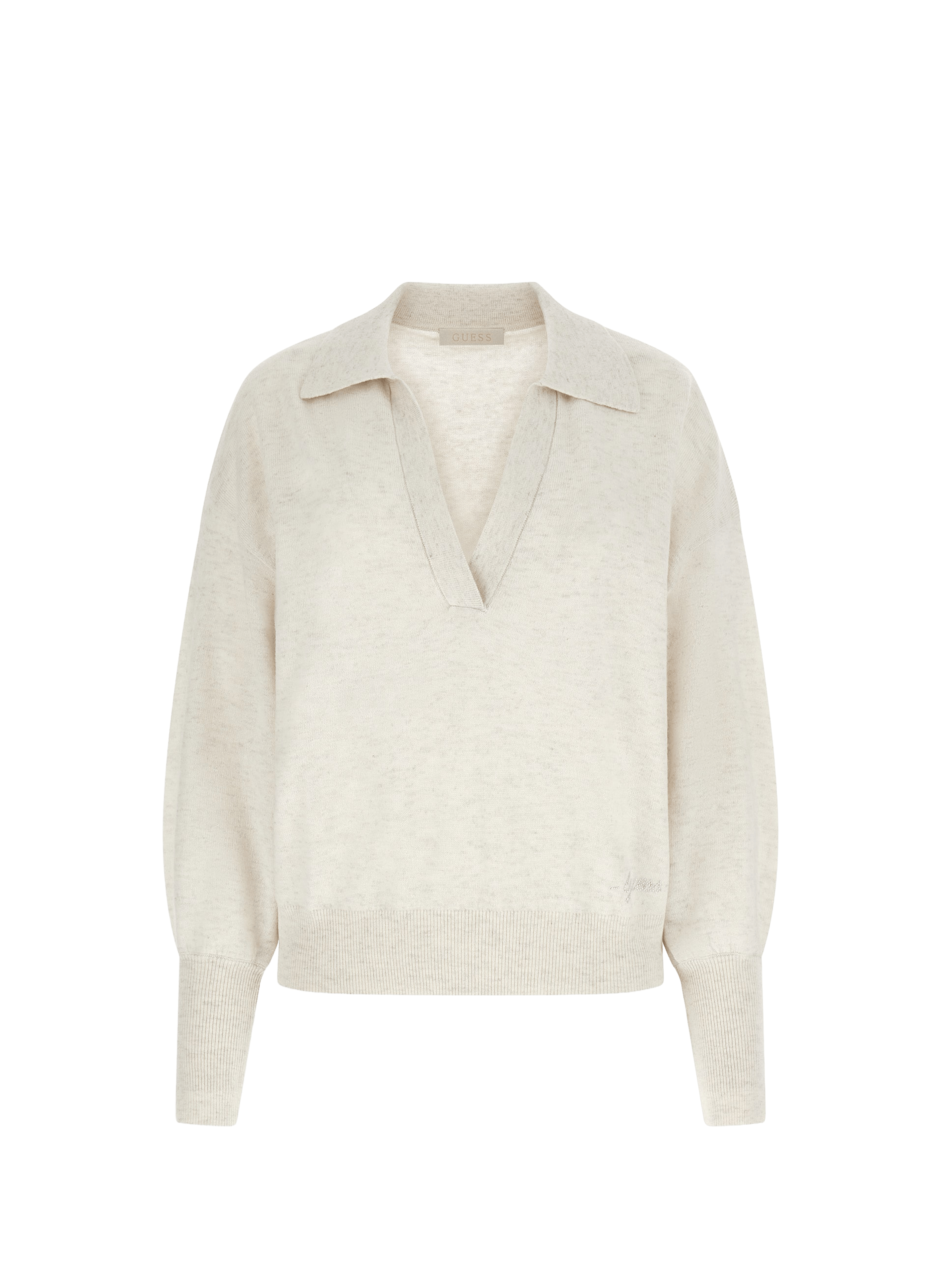 V-neck sweater in blended cashmere GUESS Beige
