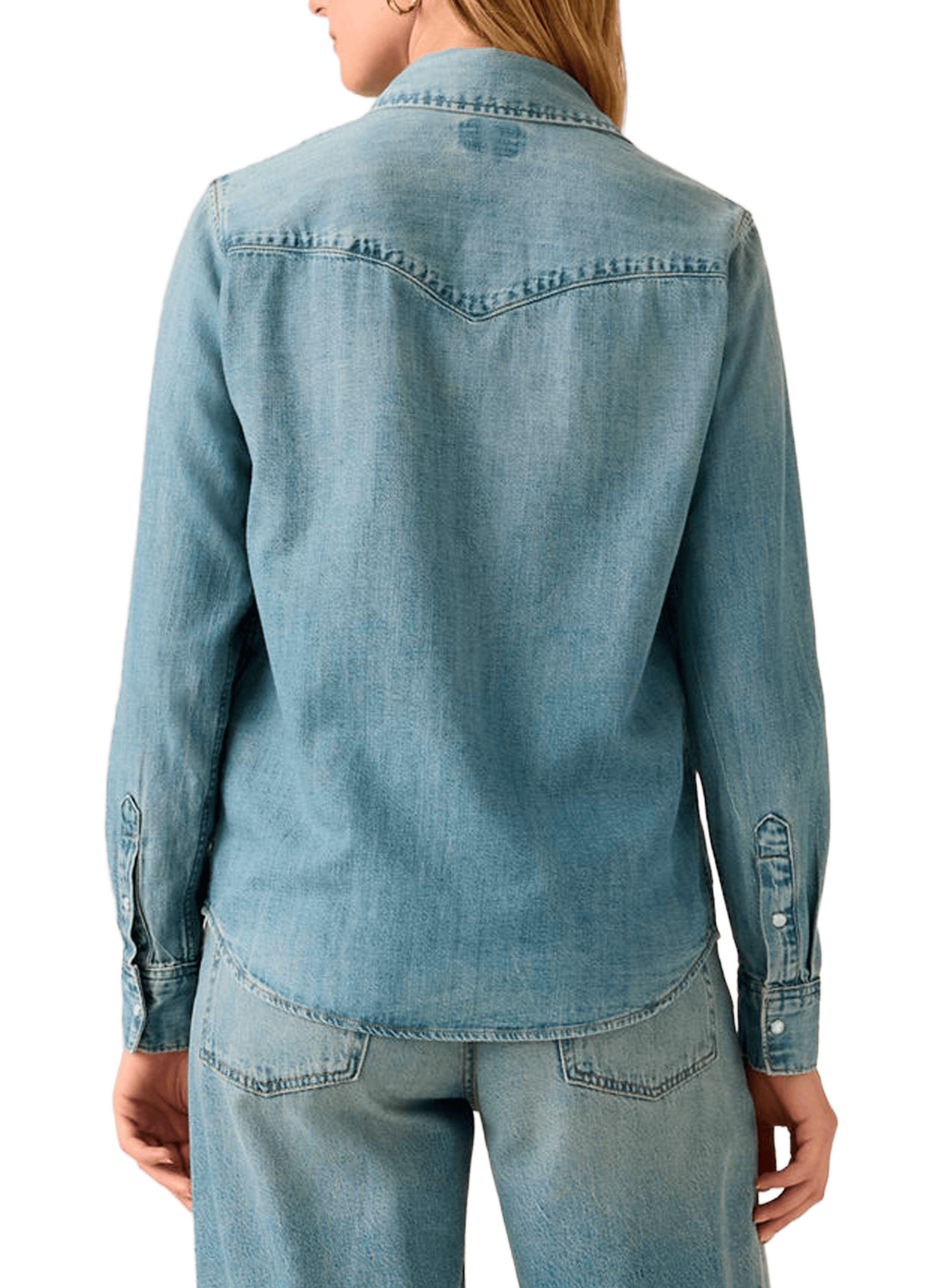 Chemise droite en denim de coton LEVI'S Bleu