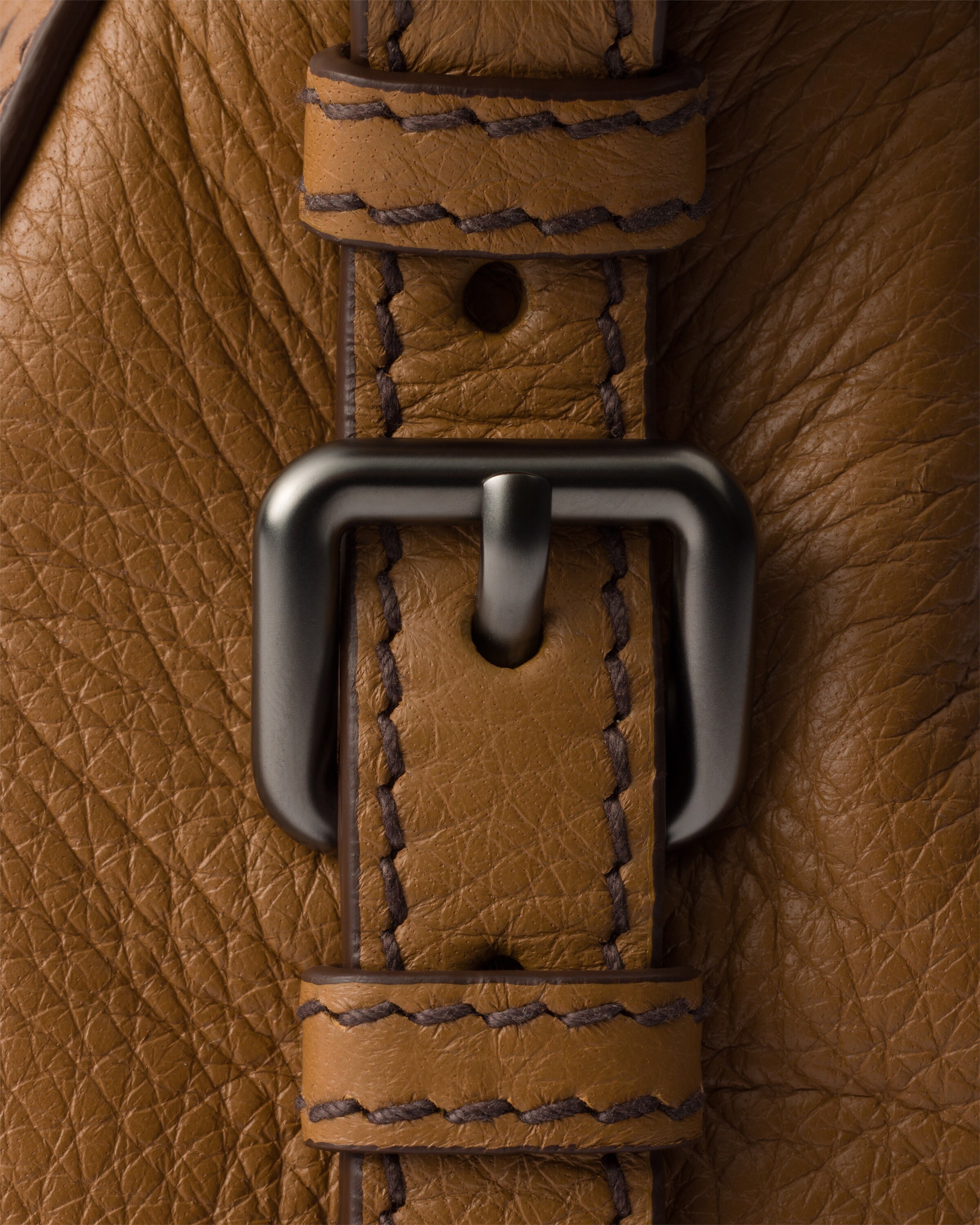 Grand cabas en cuir PRADA Marron