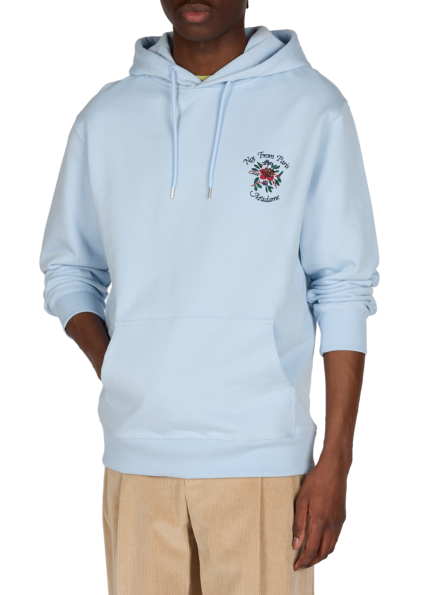 Embroidered cotton hoodie sweatshirt DROLE DE MONSIEUR Blue