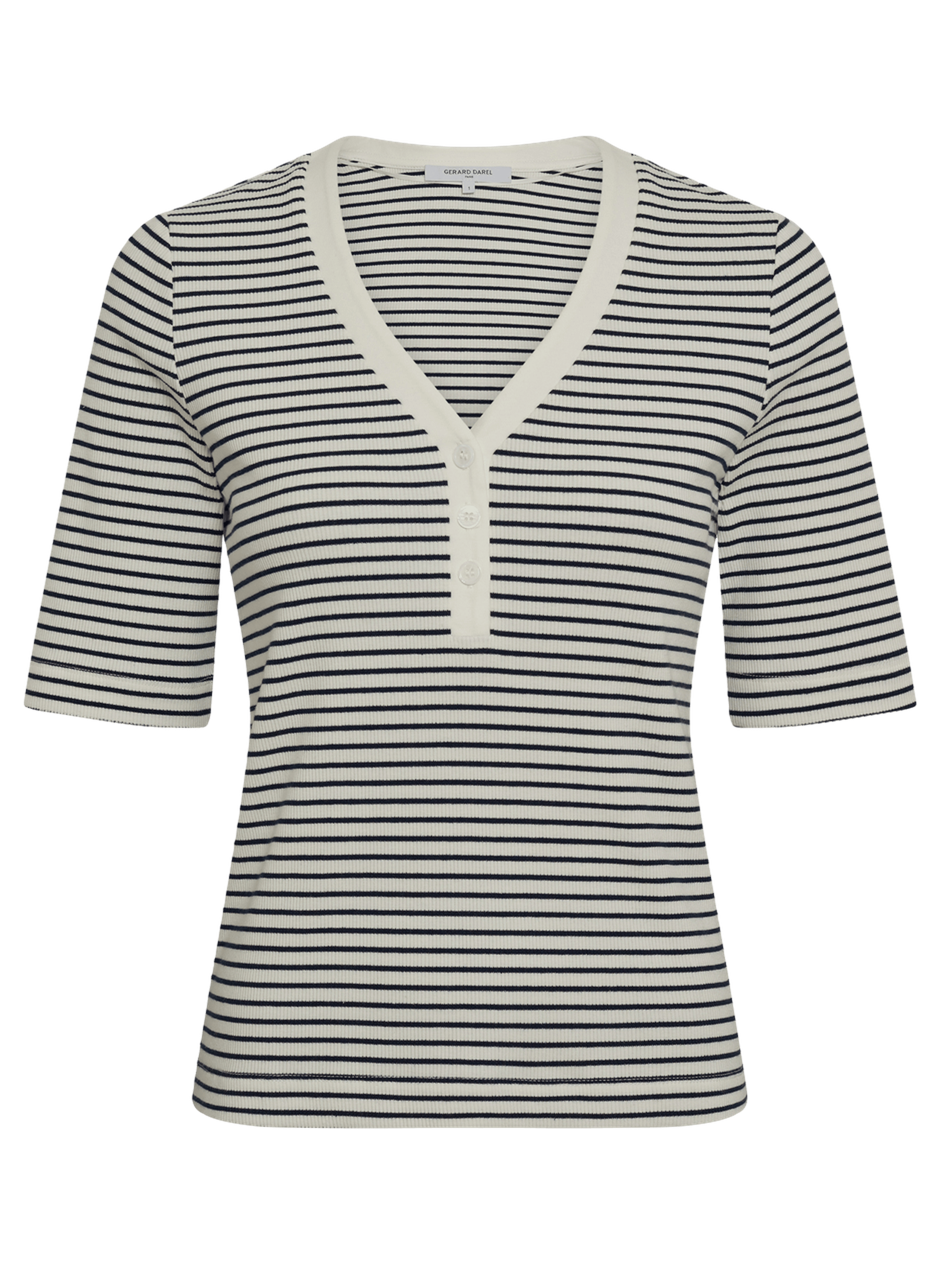 T-shirt décolleté à rayures en coton - maiva GERARD DAREL Bleu