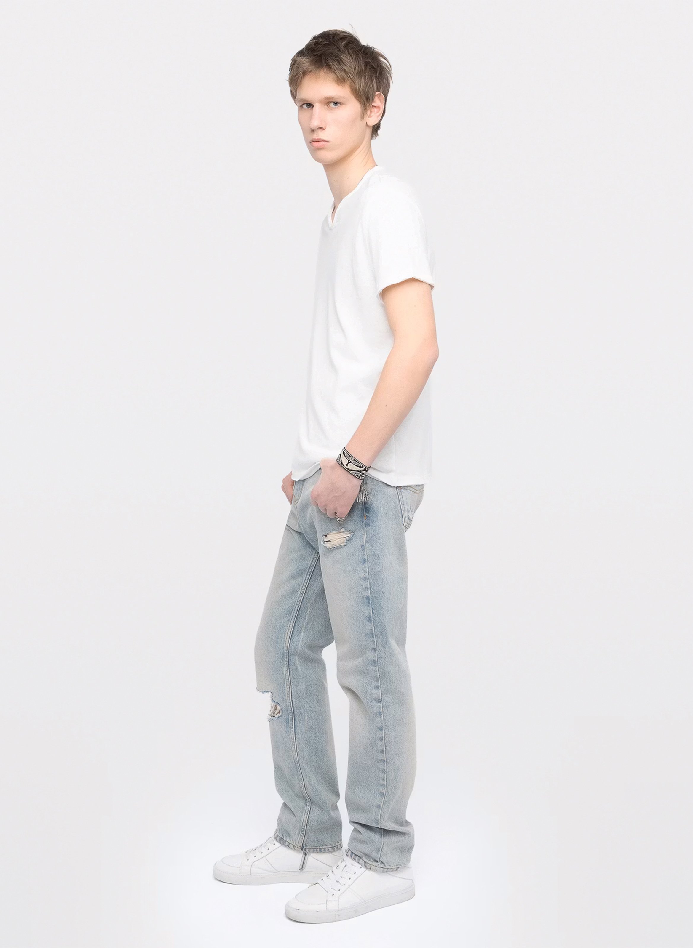 Tee-shirt droit en coton et lin monastir ZADIG&VOLTAIRE Blanc