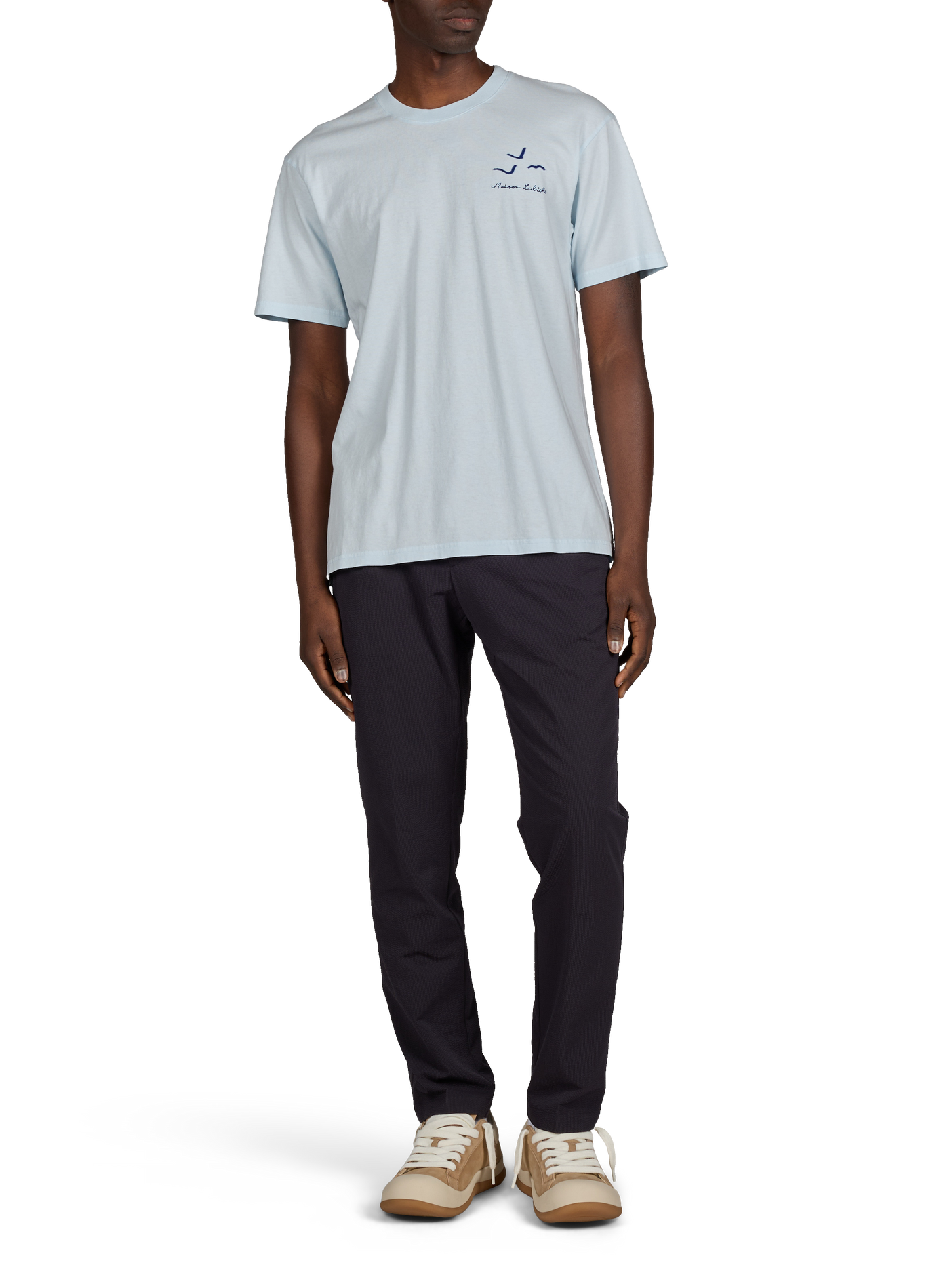 Patureau printed organic cotton t-shirt MAISON LABICHE Blue