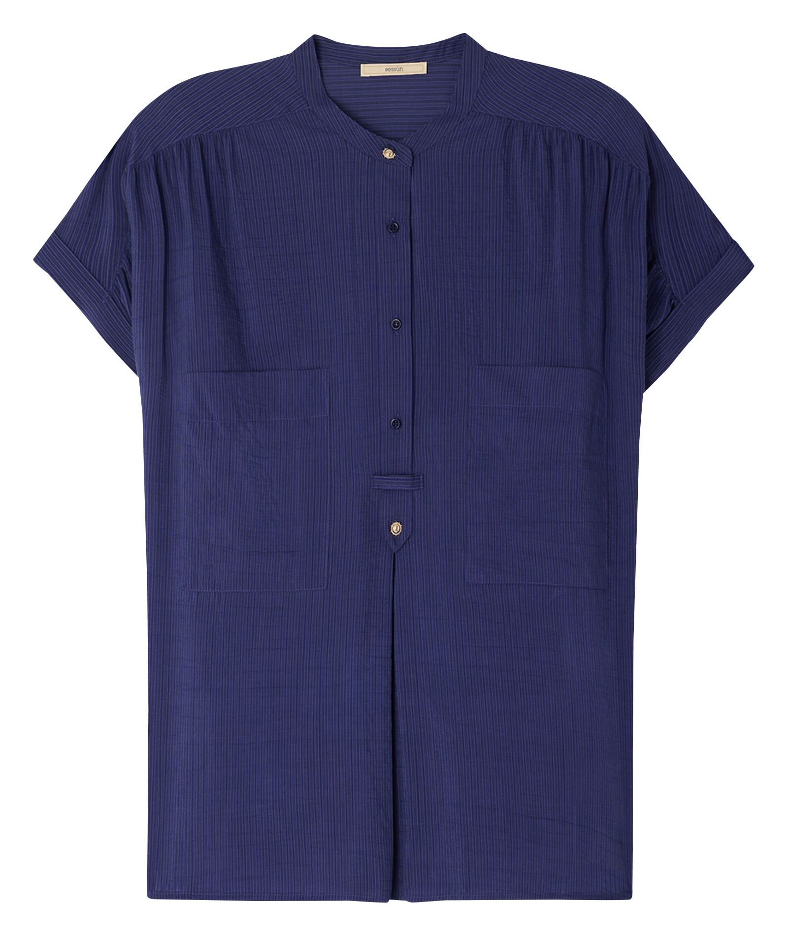Chemise col rond rayée camille SESSUN Bleu
