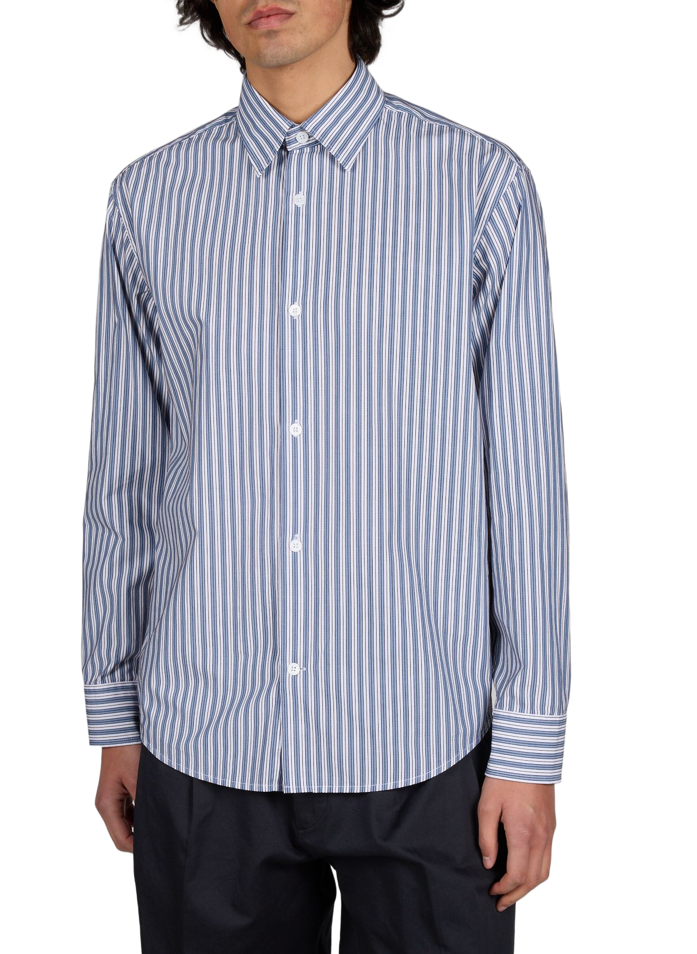 Striped cotton shirt NN.07 Blue