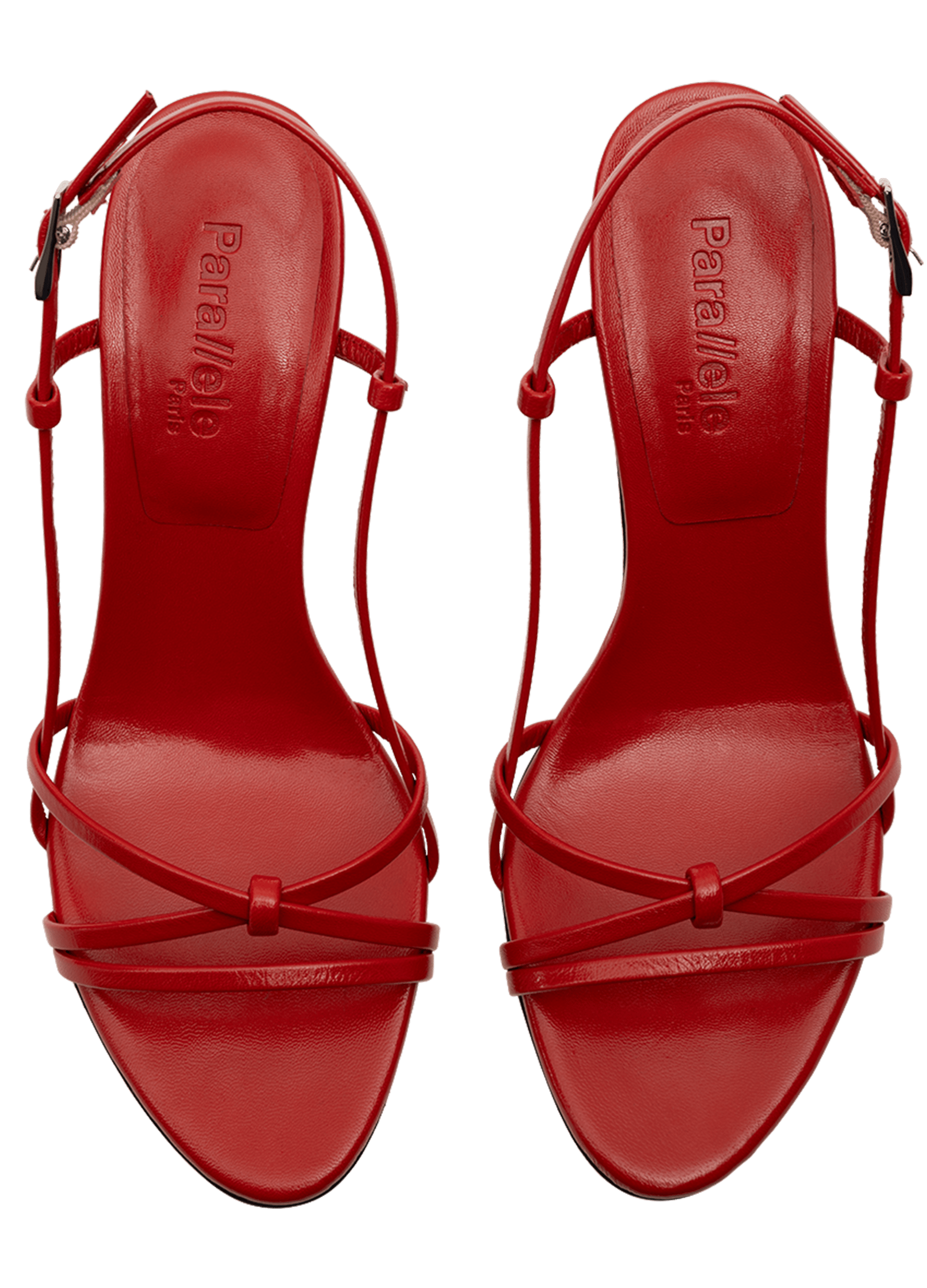 Sandales lina en nappa PARALLELE Rouge