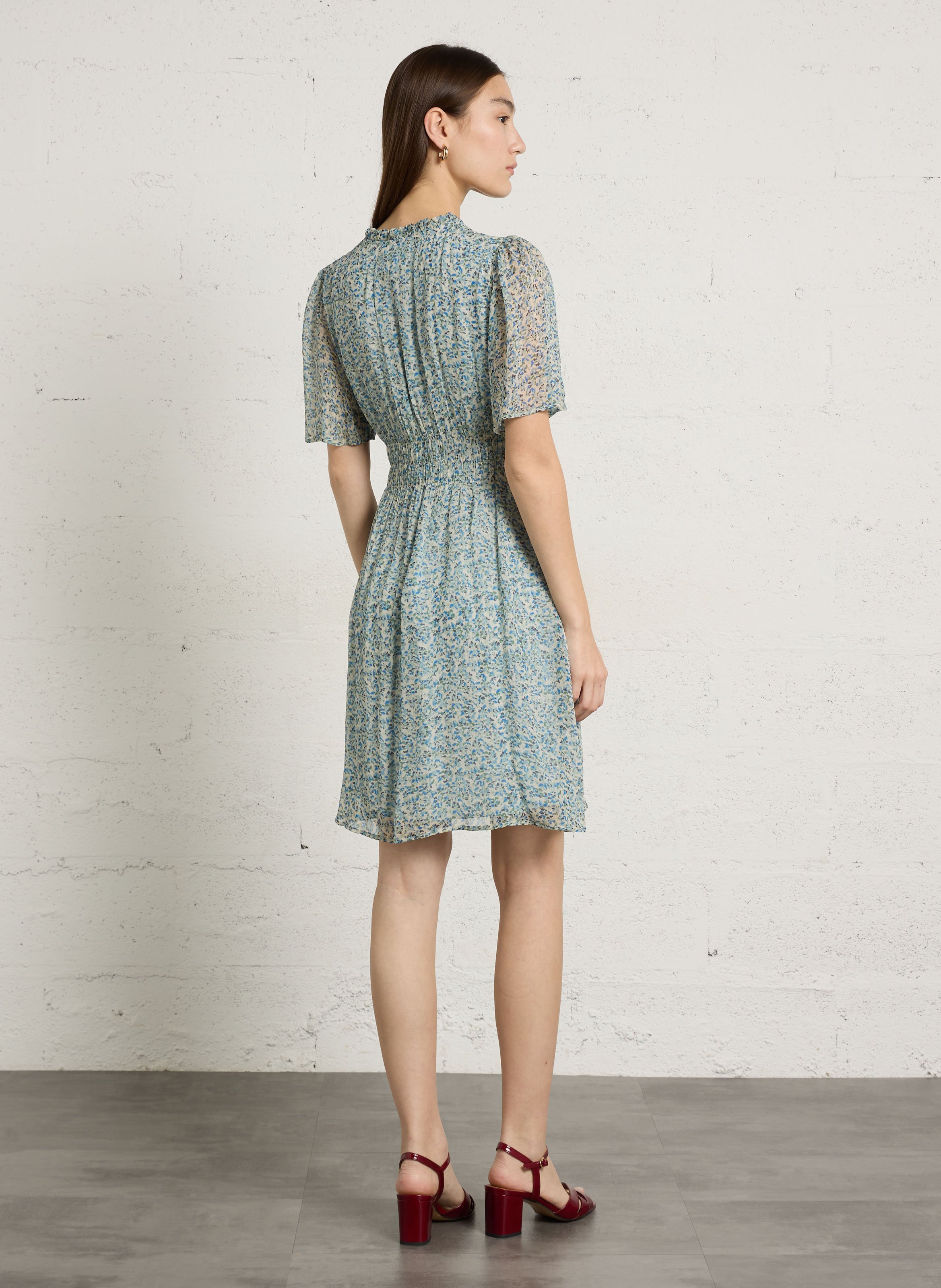 Robe courte à imprimé fleuri balmana MAISON 123 Vert