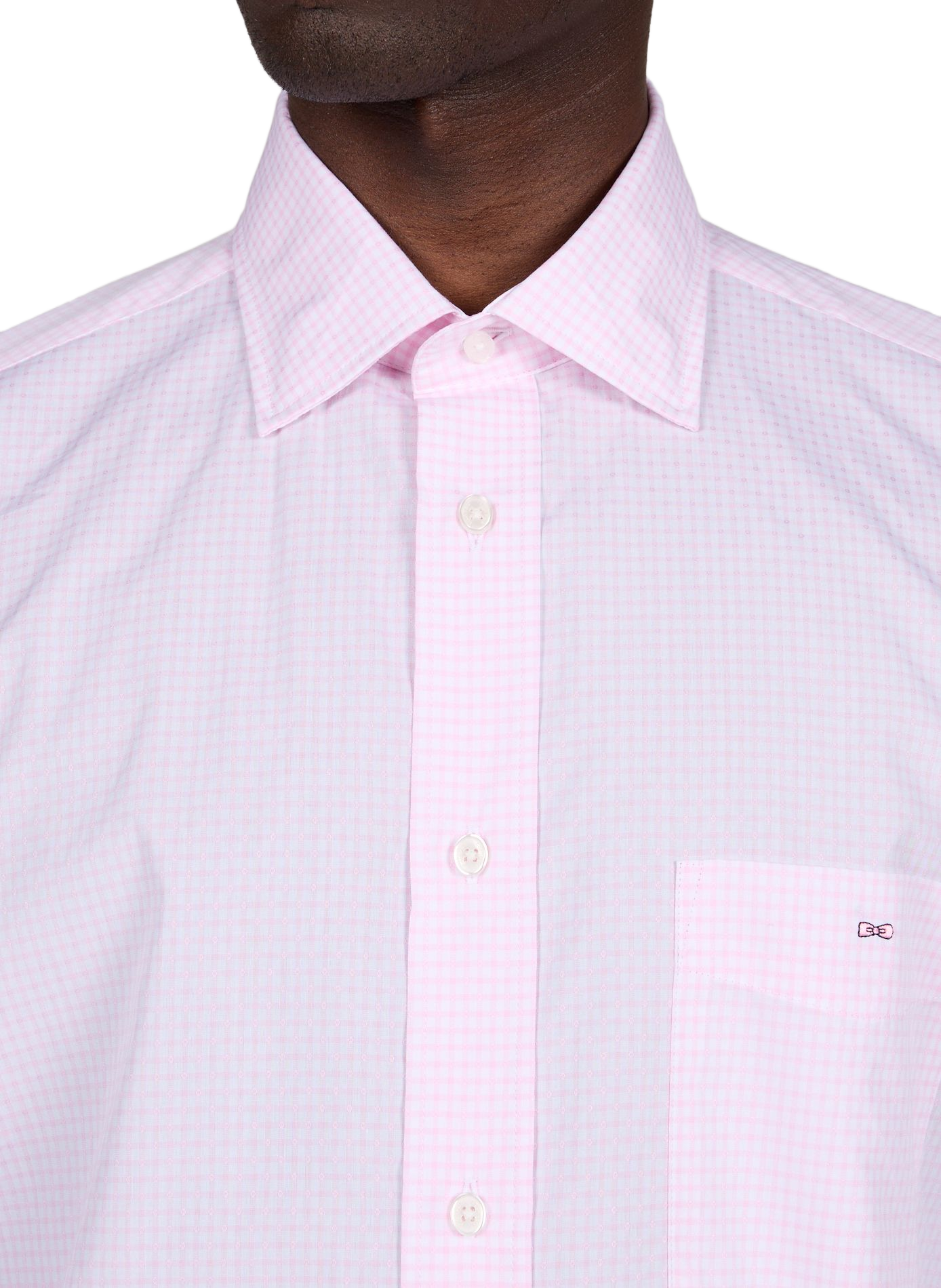 Chemise en coton dobby à carreaux EDEN PARK Rose