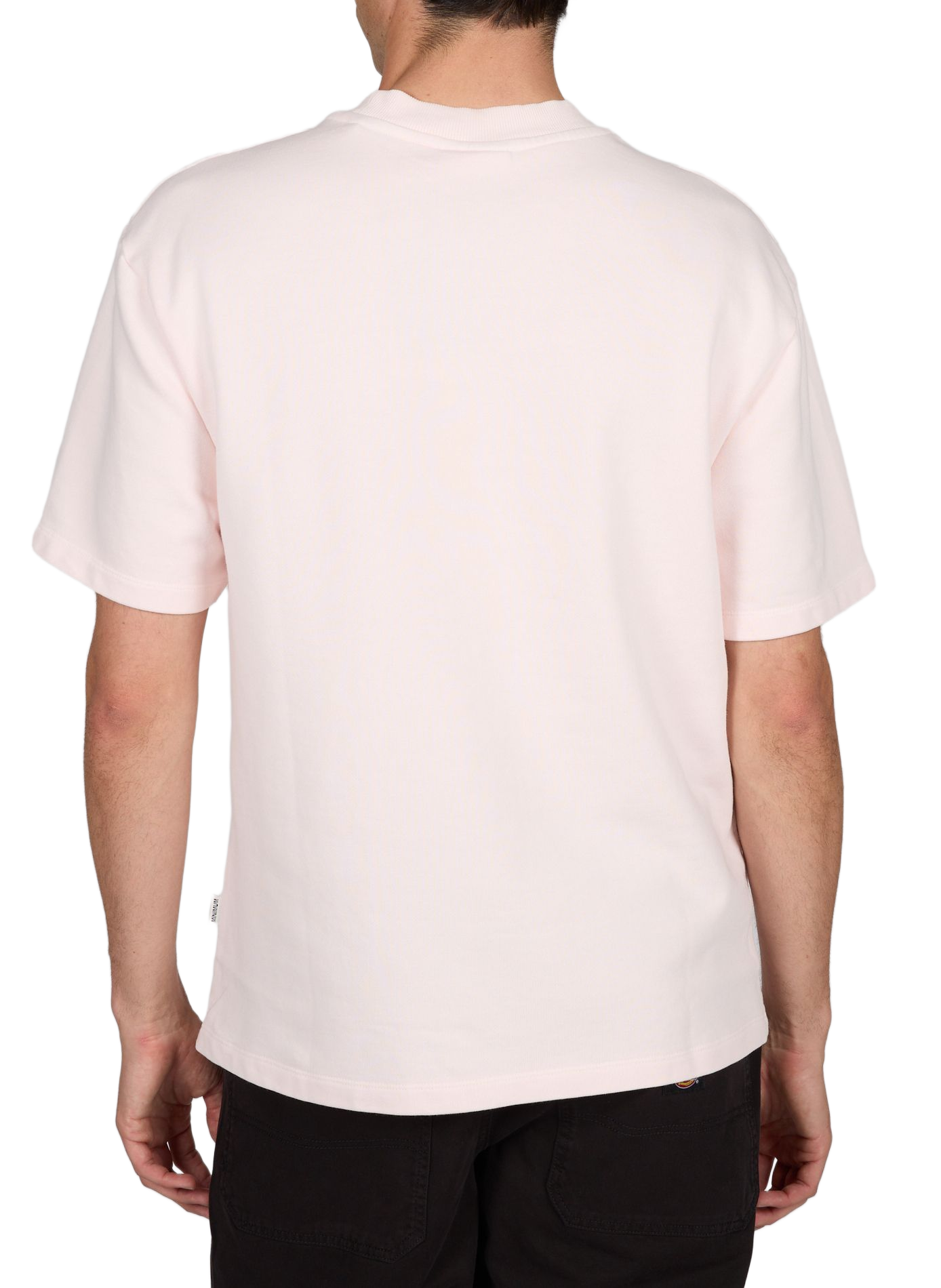 T-shirt droit brodé Terry en coton organique MINIMUM Rose