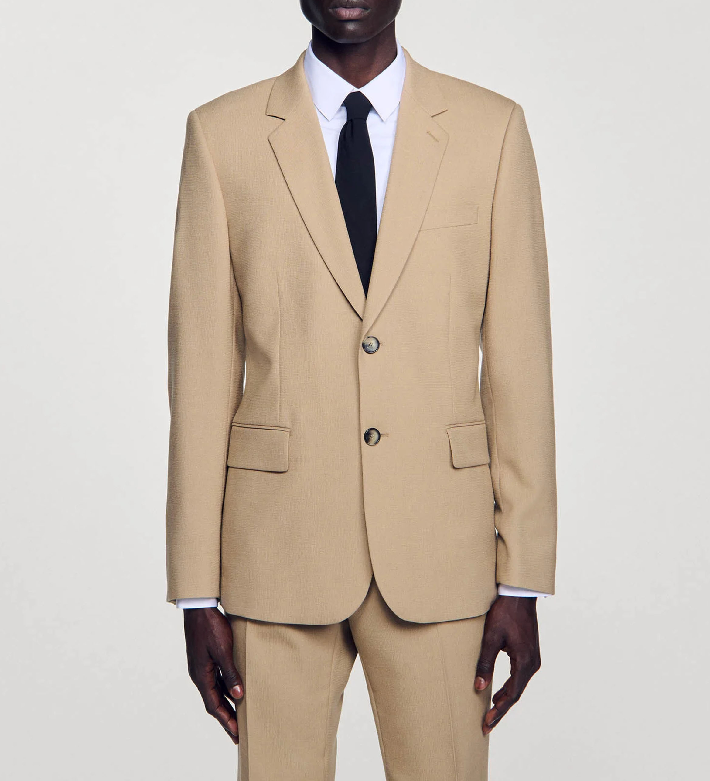 Veste de costume droite SANDRO Beige