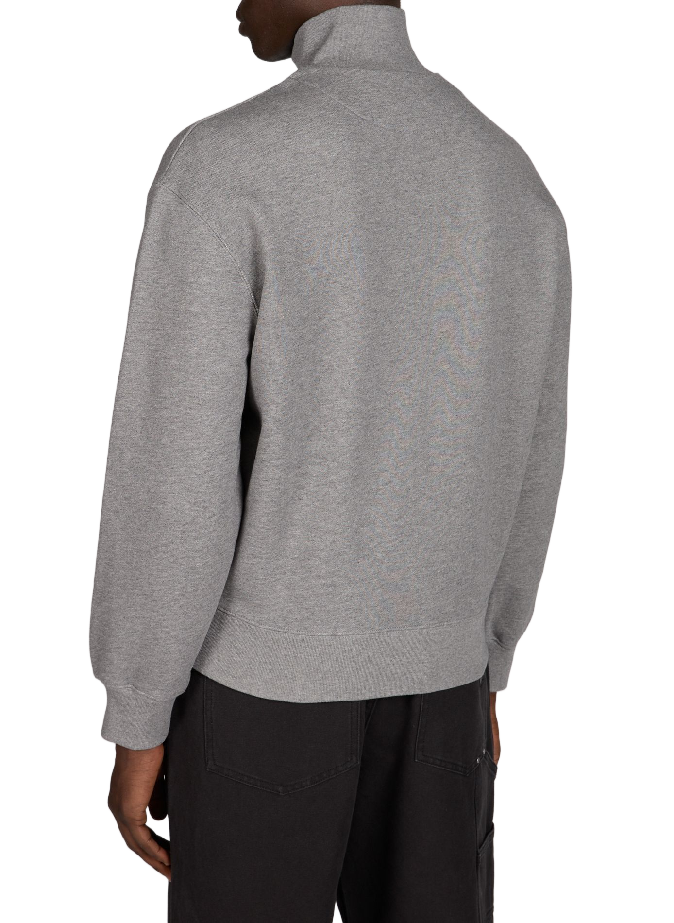 Sweat à col montant zippé et patch brodé en coton mélangé MAISON KITSUNÉ Gris
