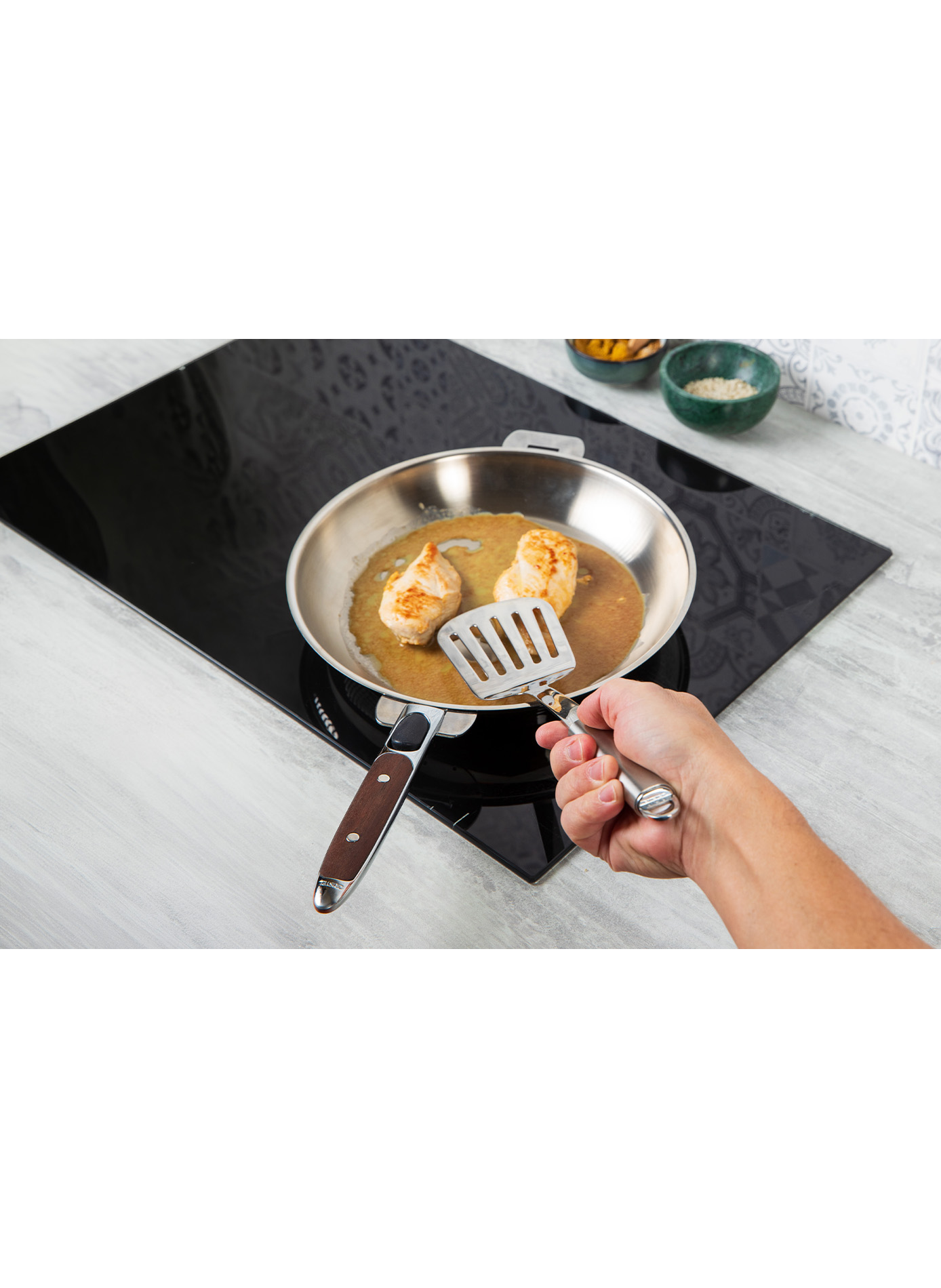 Spatule ajourée Poc en inox CRISTEL Gris