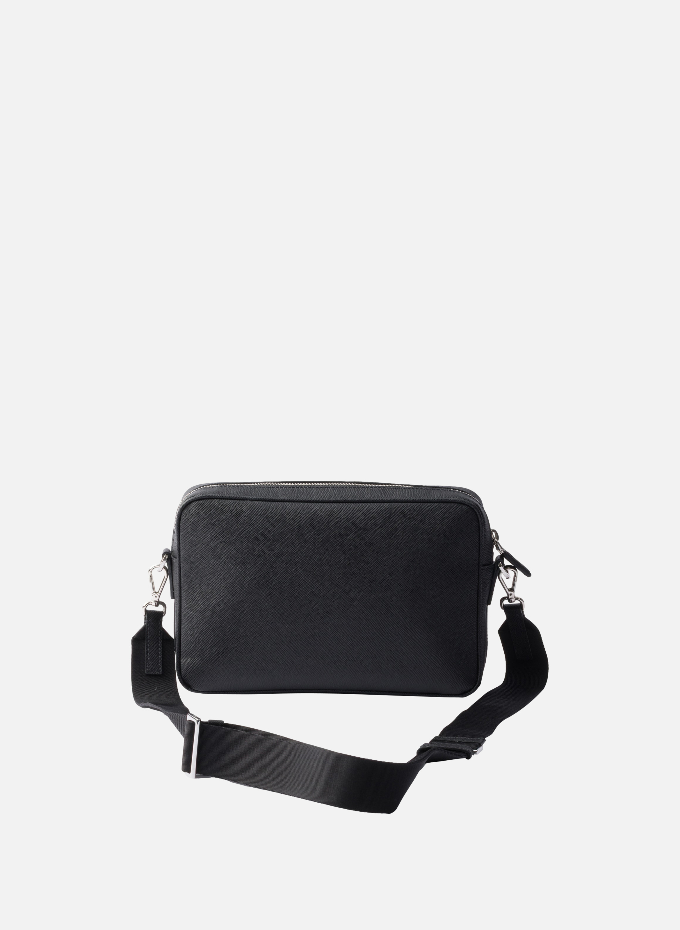 Sac porté épaule en cuir saffiano PRADA Noir