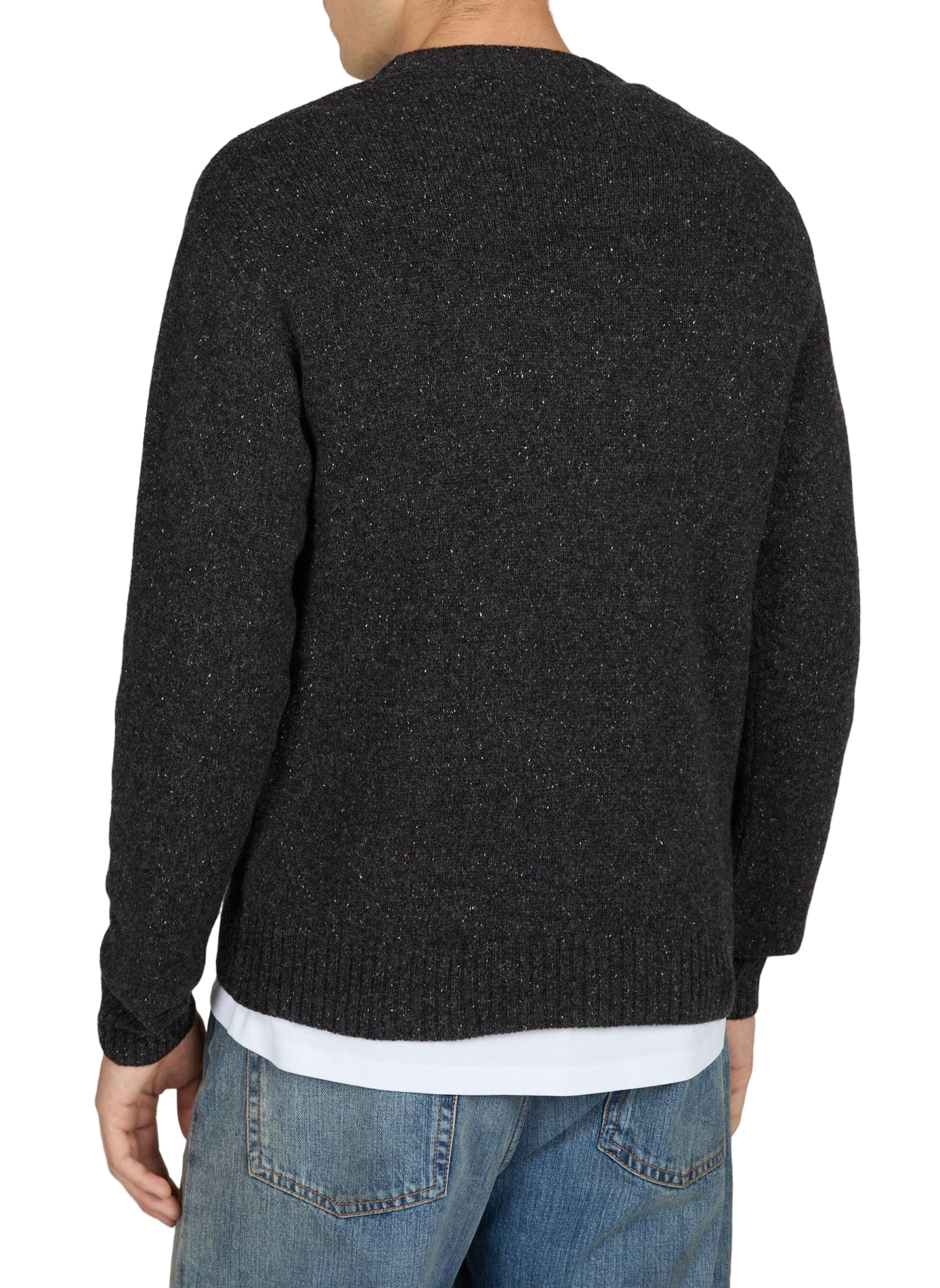 Pull à logo texturé en laine mélangée MOSCHINO Gris