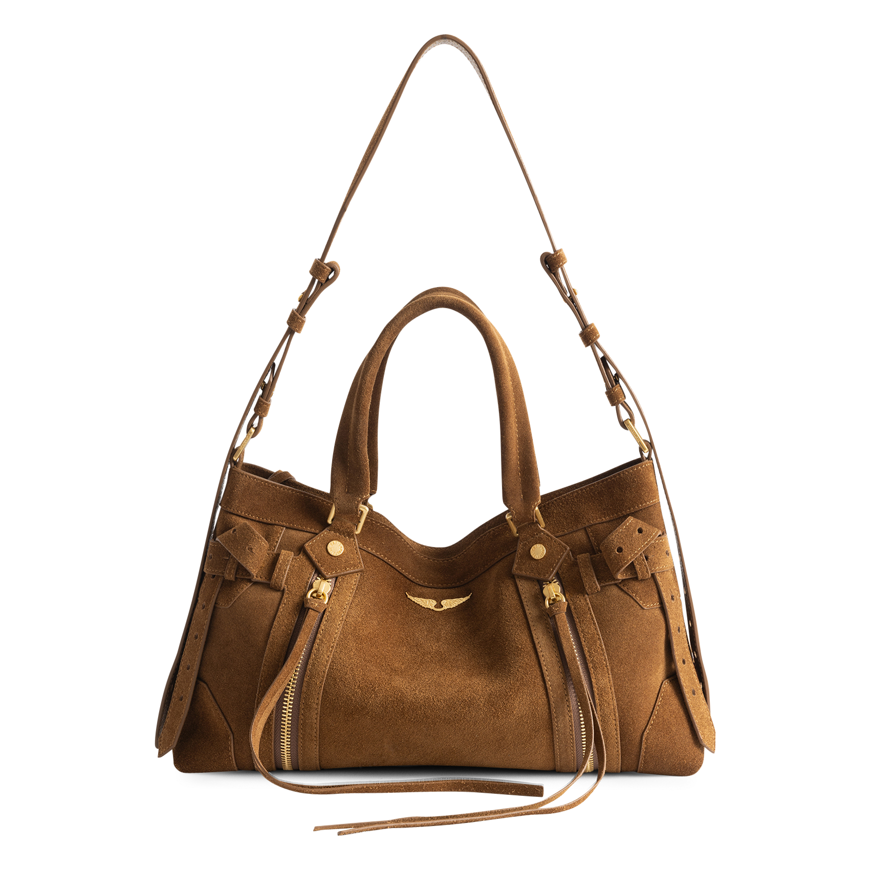 Schoudertas van suède leer Madison ZADIG&VOLTAIRE Bruin