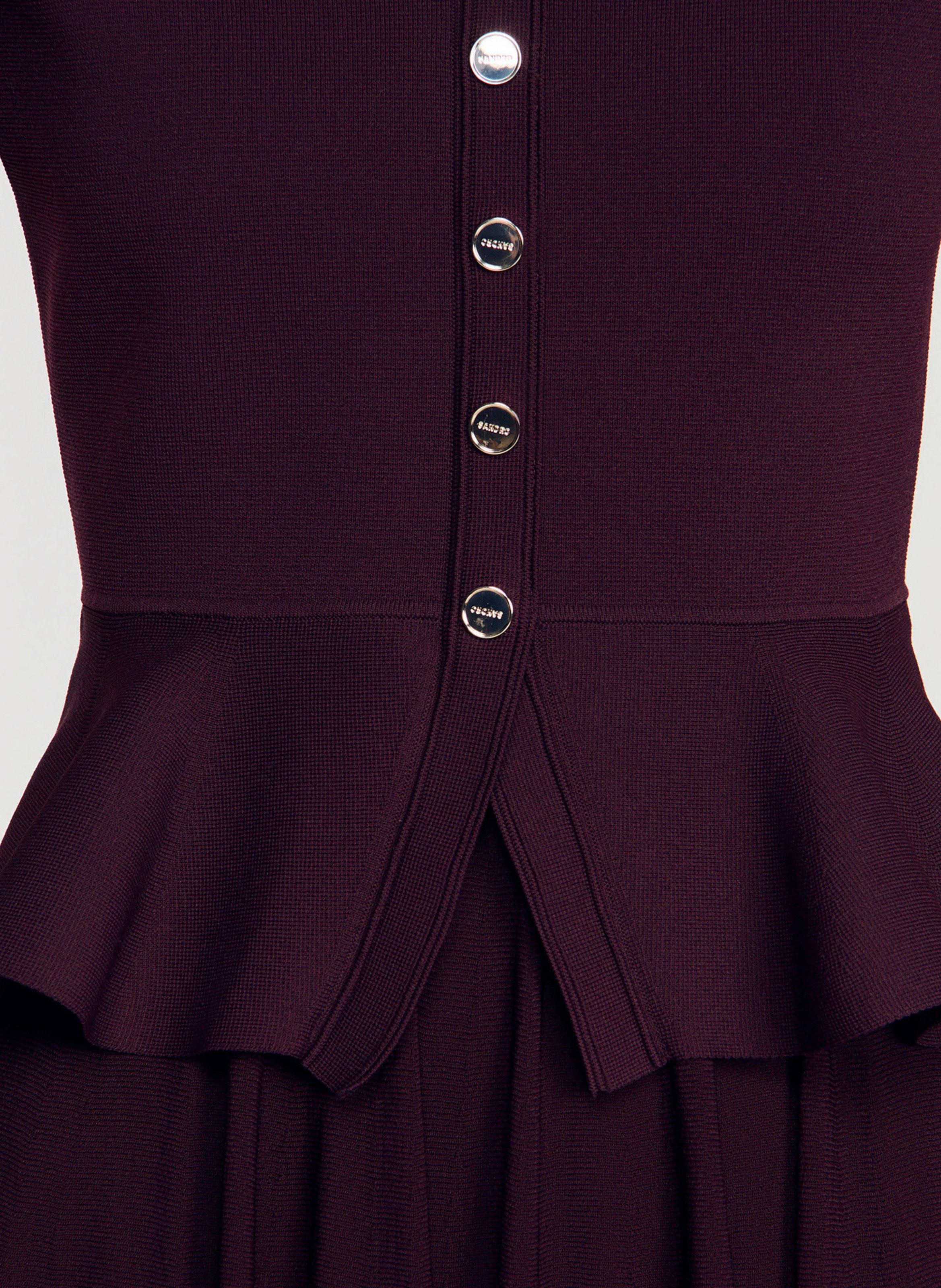 Robe longue col rond SANDRO Rouge