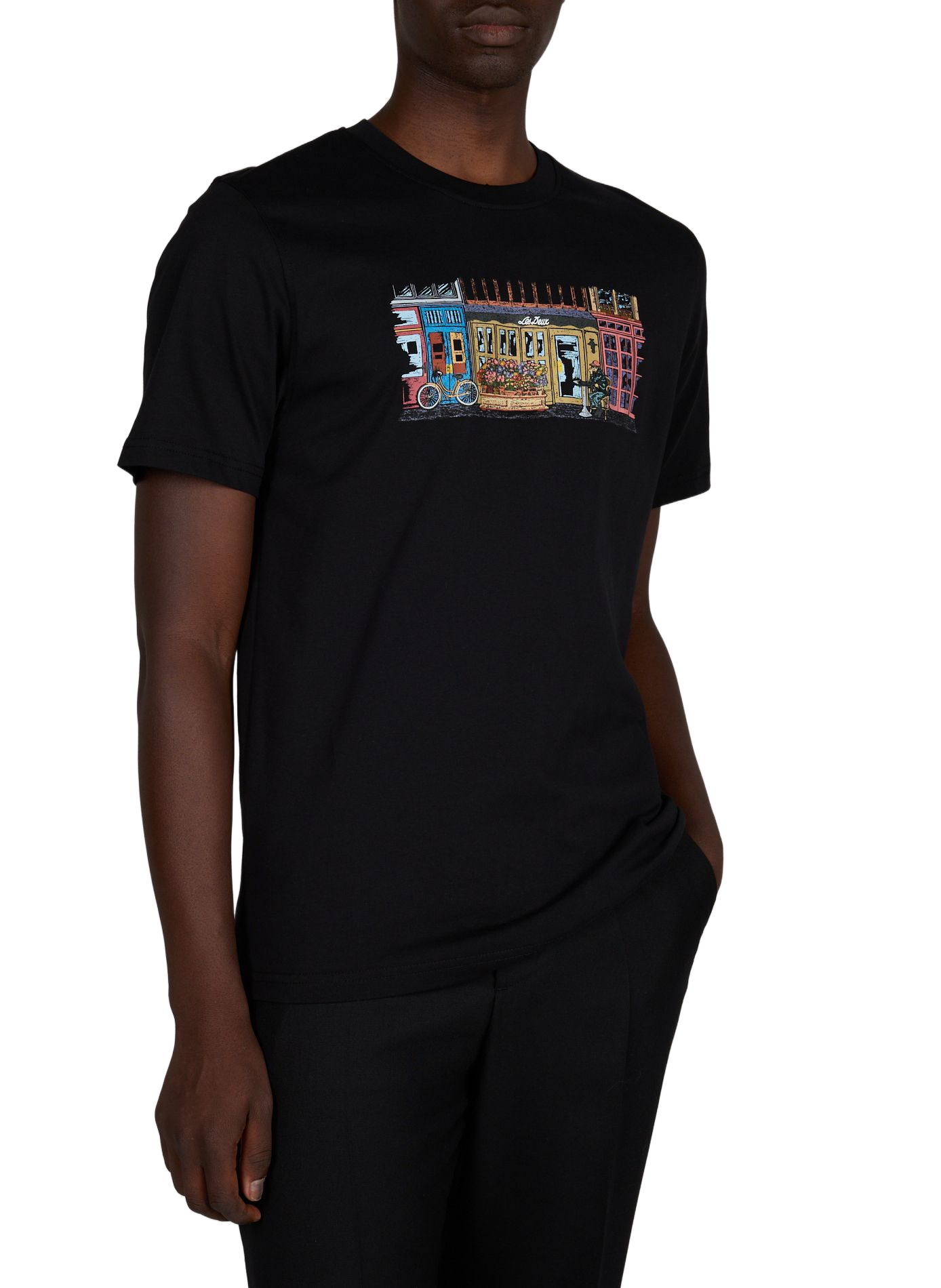 T-shirt imprimé en coton bio LES DEUX Noir