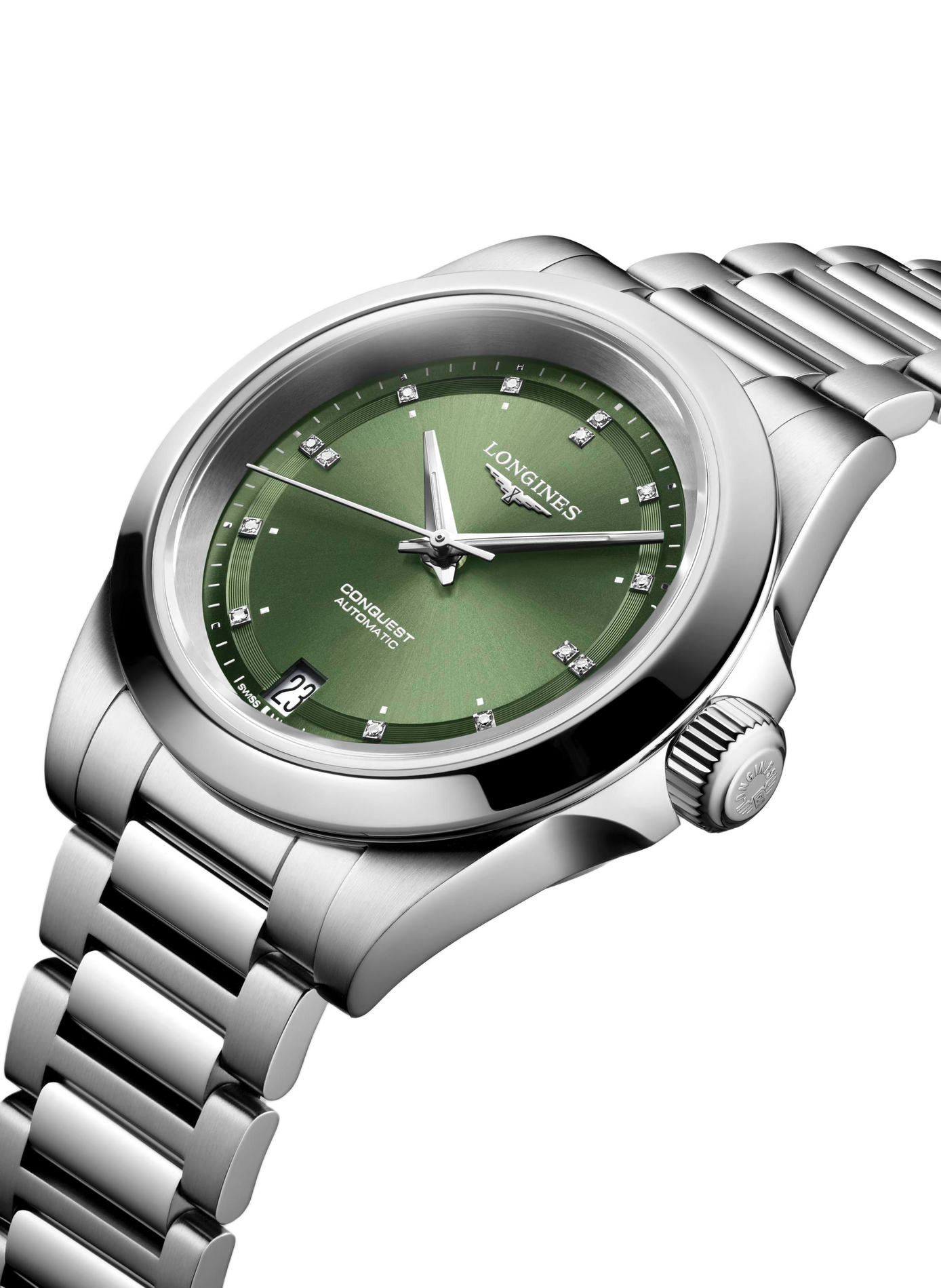 Montre automatique Conquest 2023 en acier inoxydable LONGINES Vert