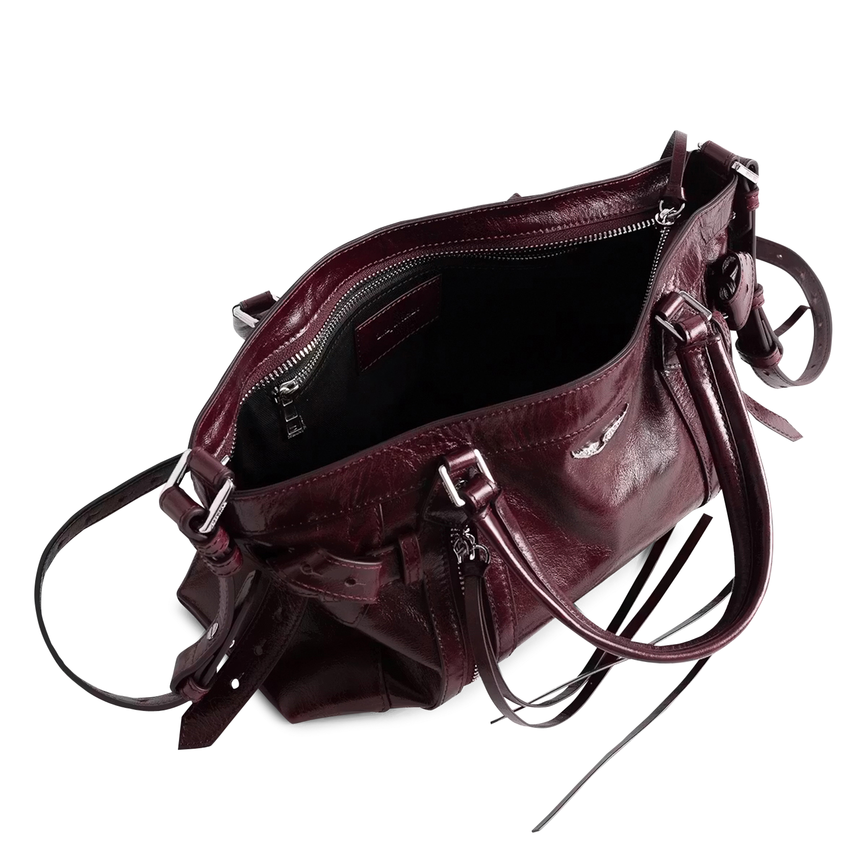 Sac bandoulière en cuir keyring ZADIG&VOLTAIRE Violet
