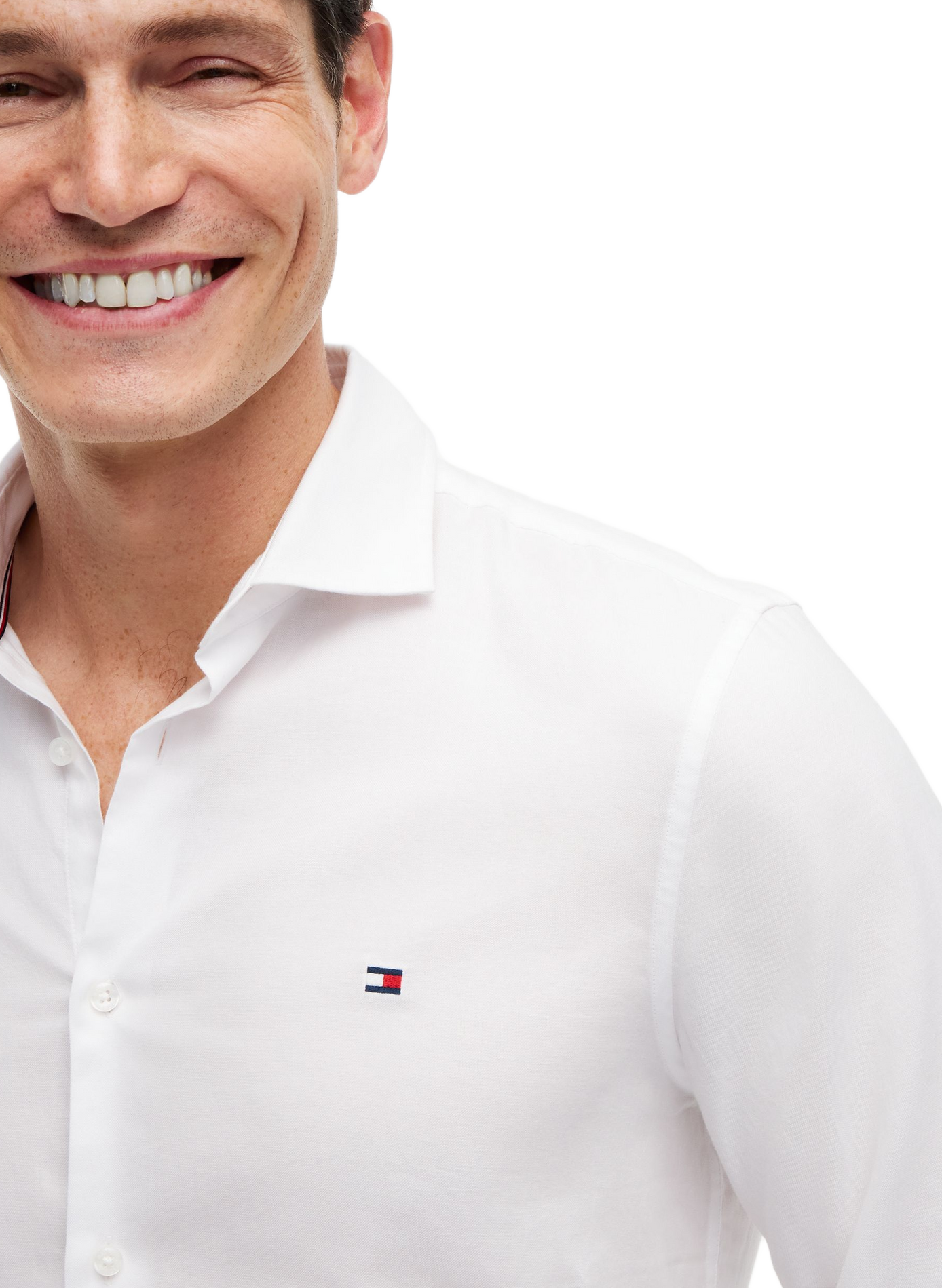 Einfarbiges Baumwollhemd TOMMY HILFIGER Weiss