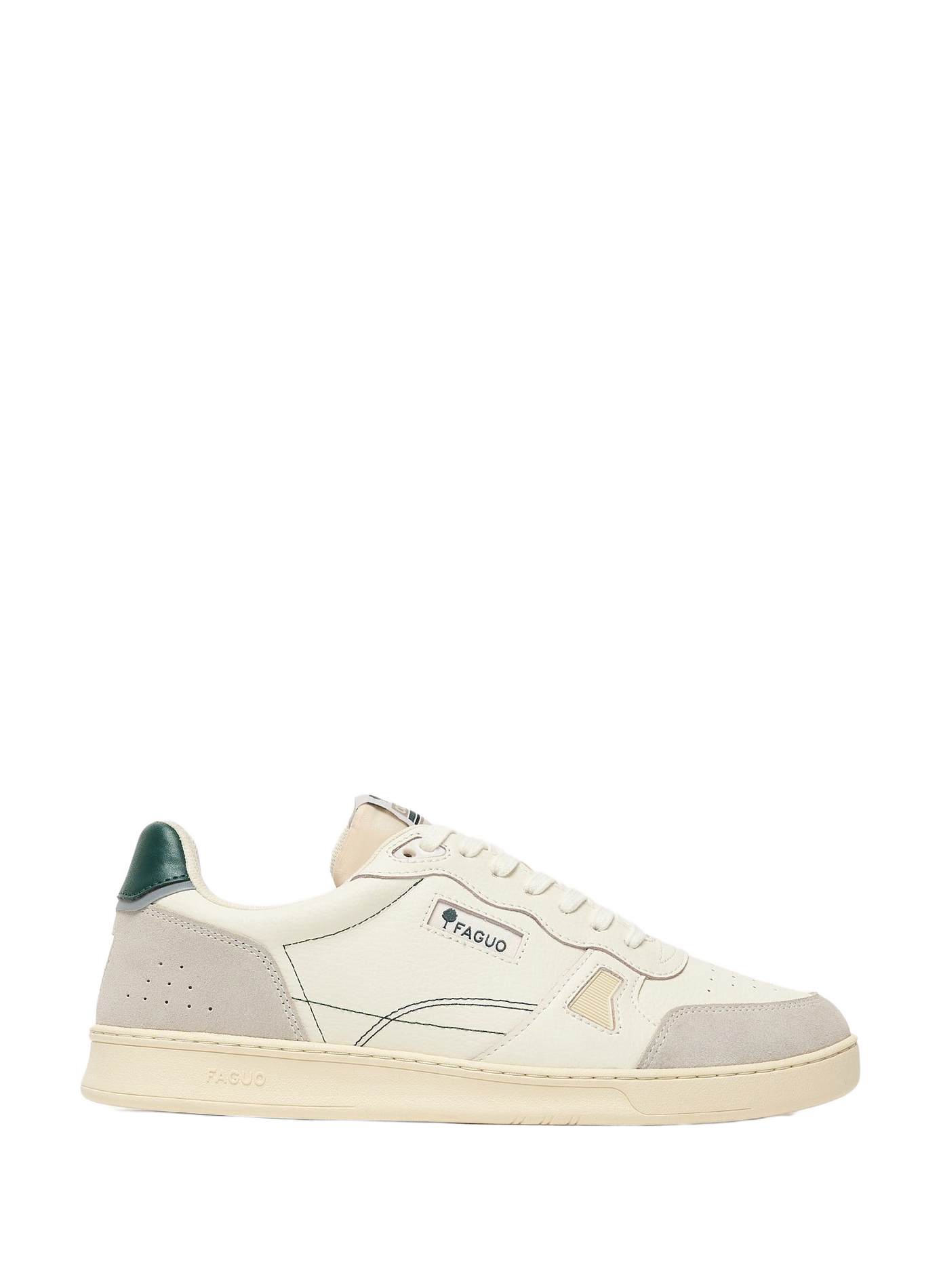 Mixed leather sneakers FAGUO White