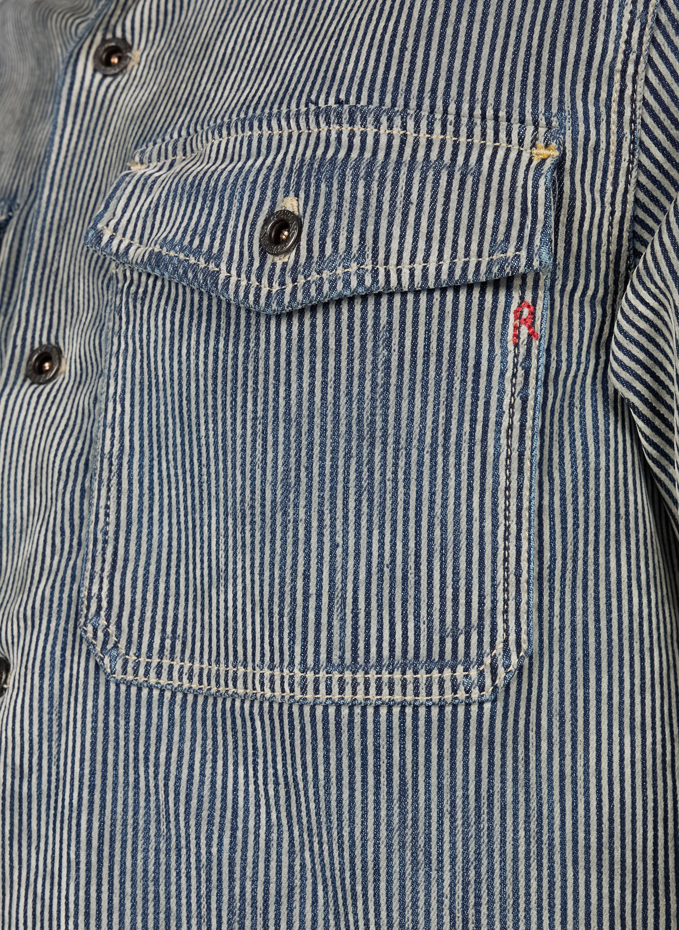 Straight striped cotton blend jacket REPLAY Blue