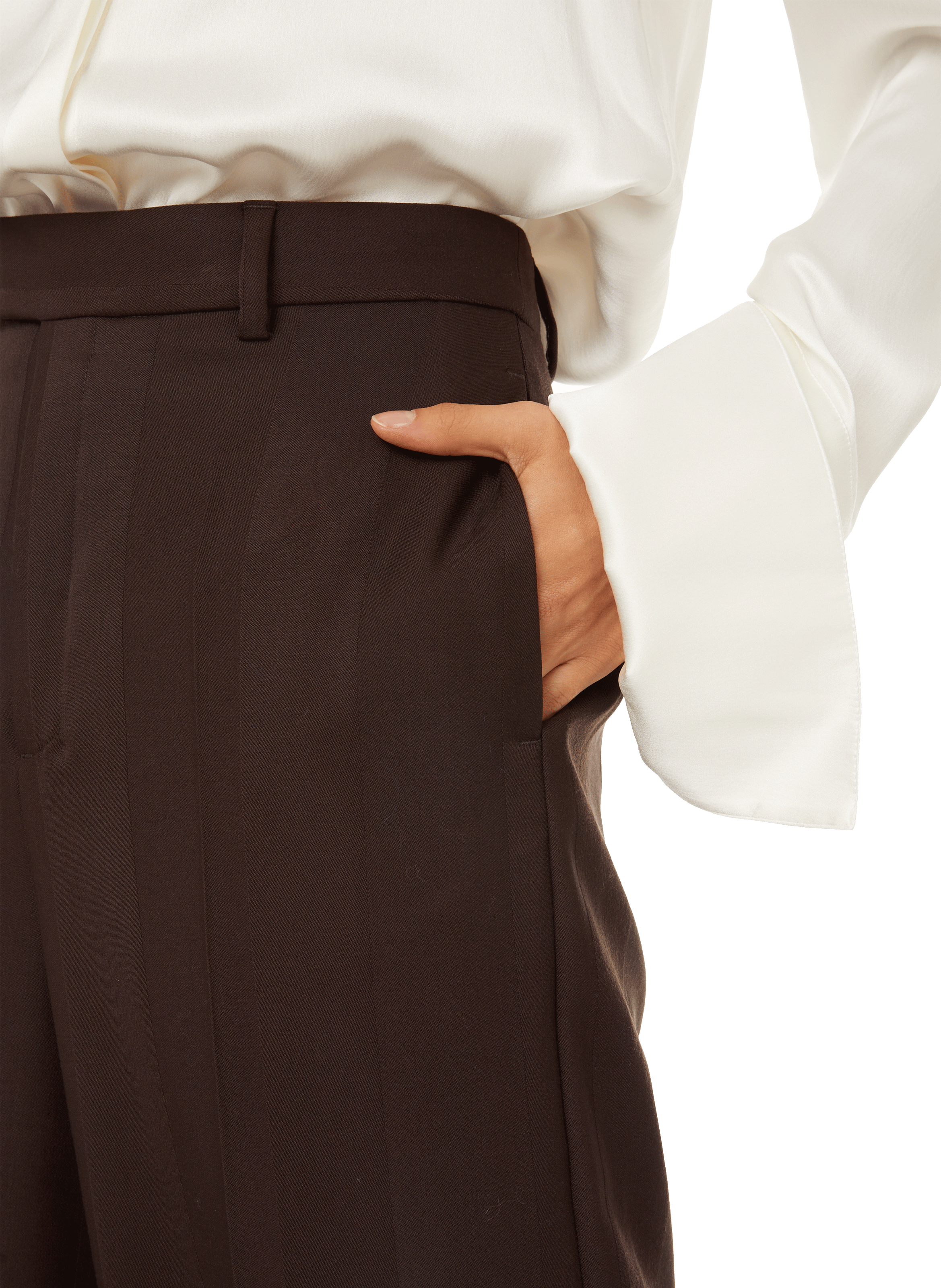 Pantalon large rayé BITE STUDIOS Marron