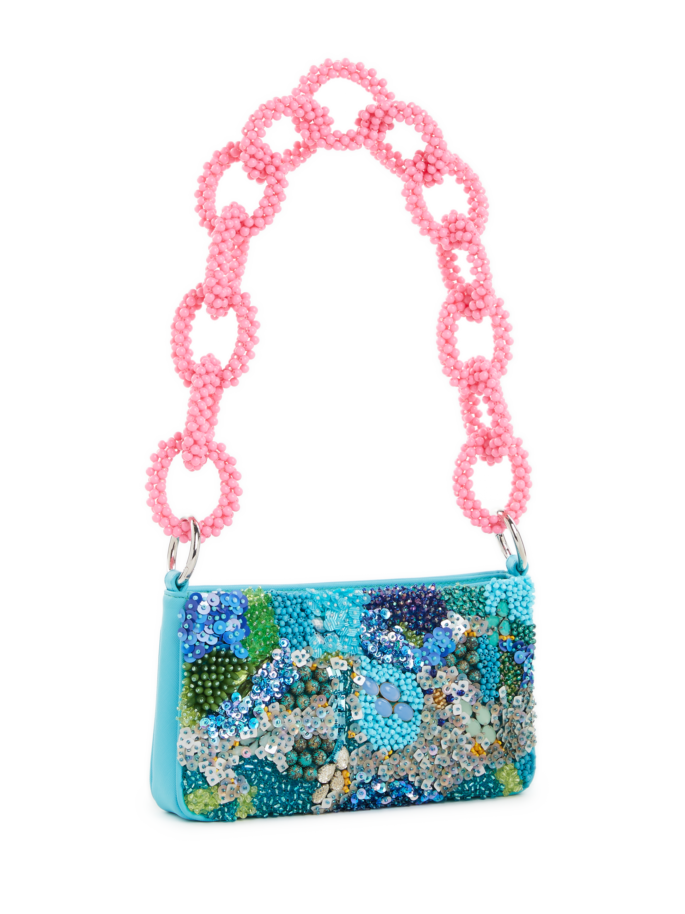 Sac baguette à ornements perles et sequins