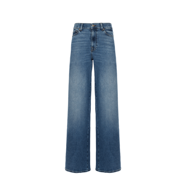7 For All Mankind Flared Denim Jeans In Blue