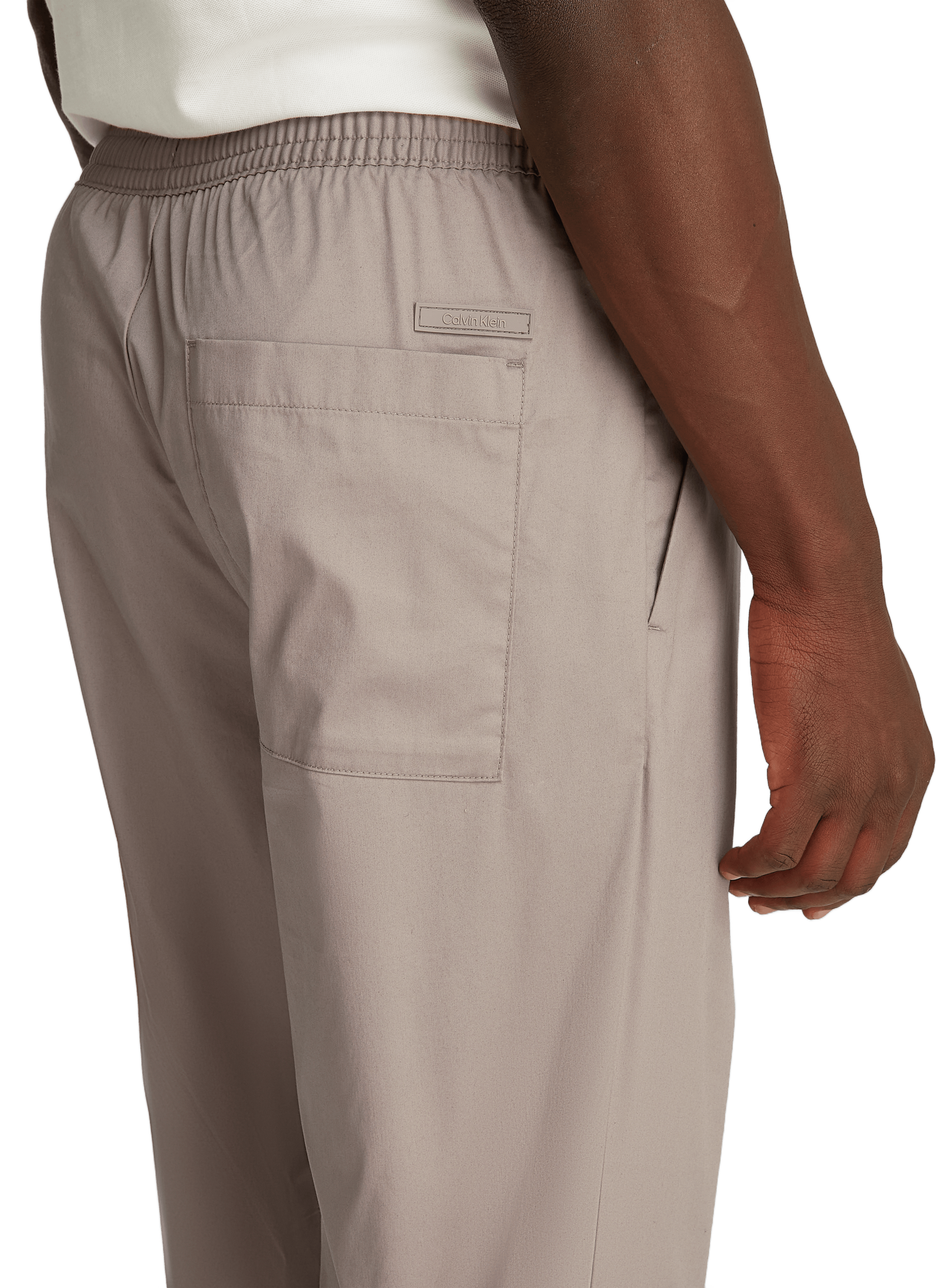 Cotton blend straight trousers CALVIN KLEIN Beige