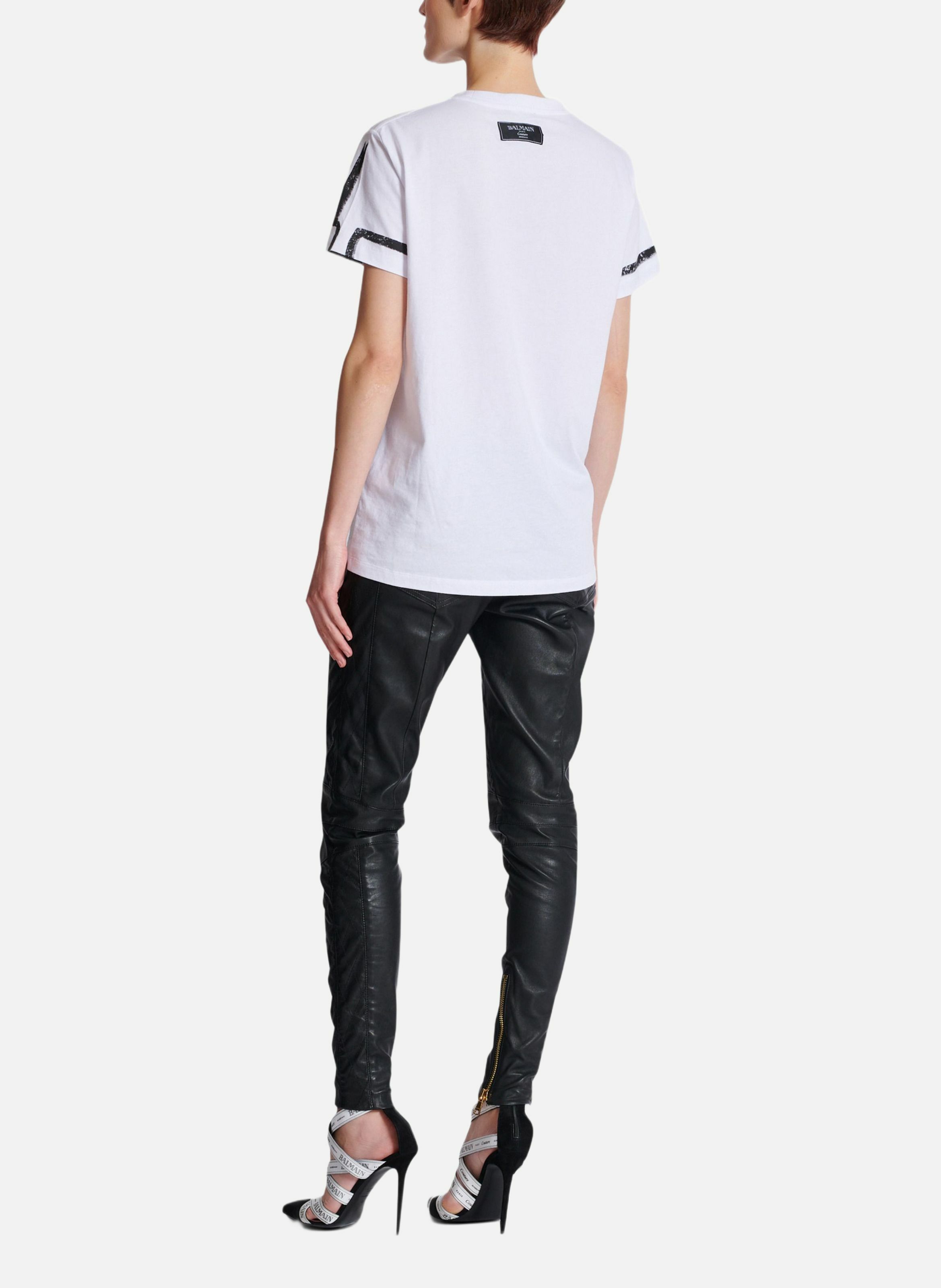 T-shirt à manches courtes imprimé « je t'aime » BALMAIN Blanc