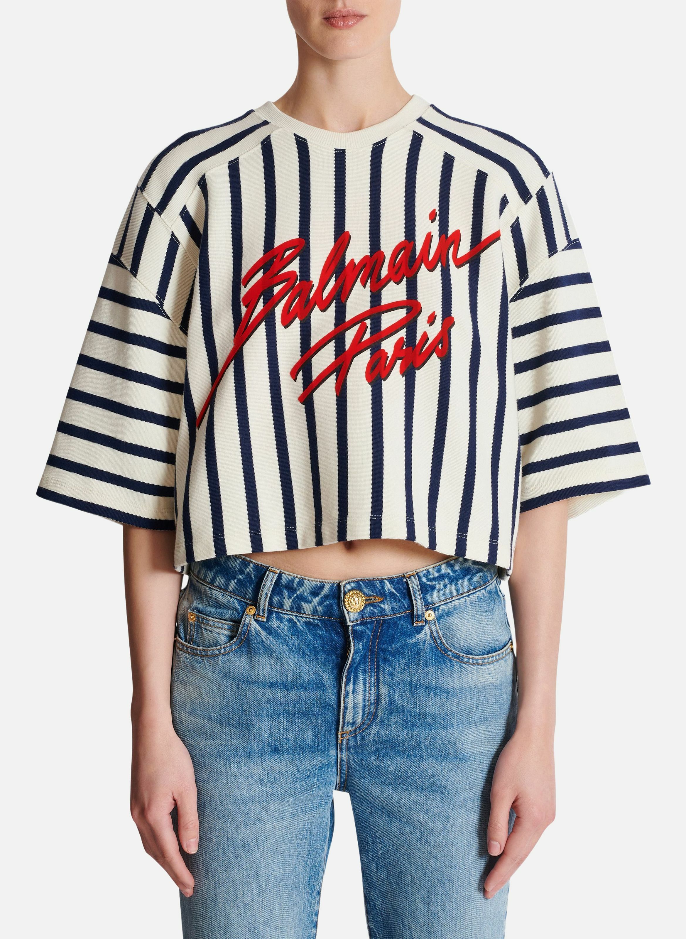 T-shirt rayé balmain baseball BALMAIN Multicolore