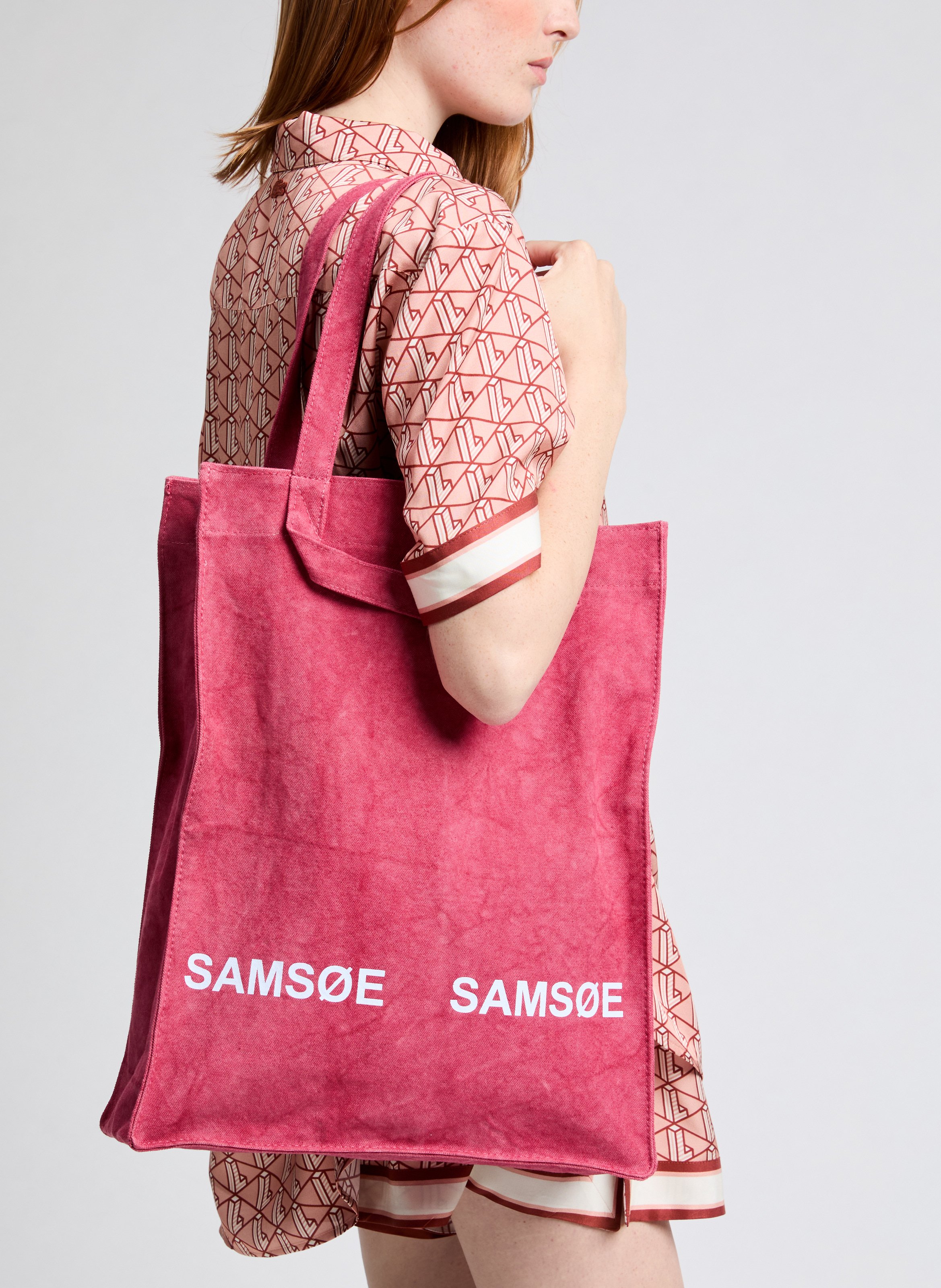 Sac cabas en coton SAMSOE SAMSOE Rose