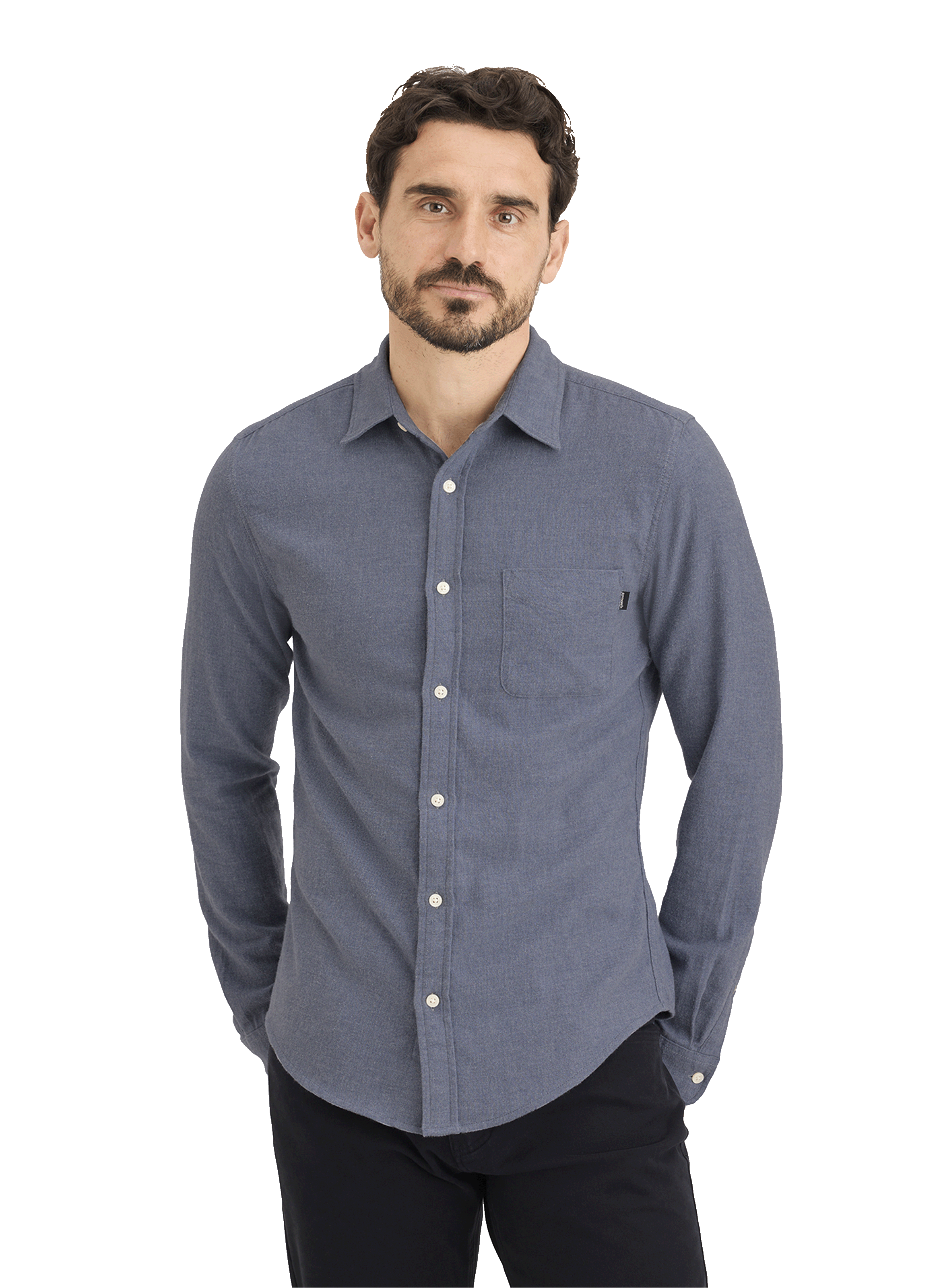 DOCKERS Chemise slim en lin et coton Bleu