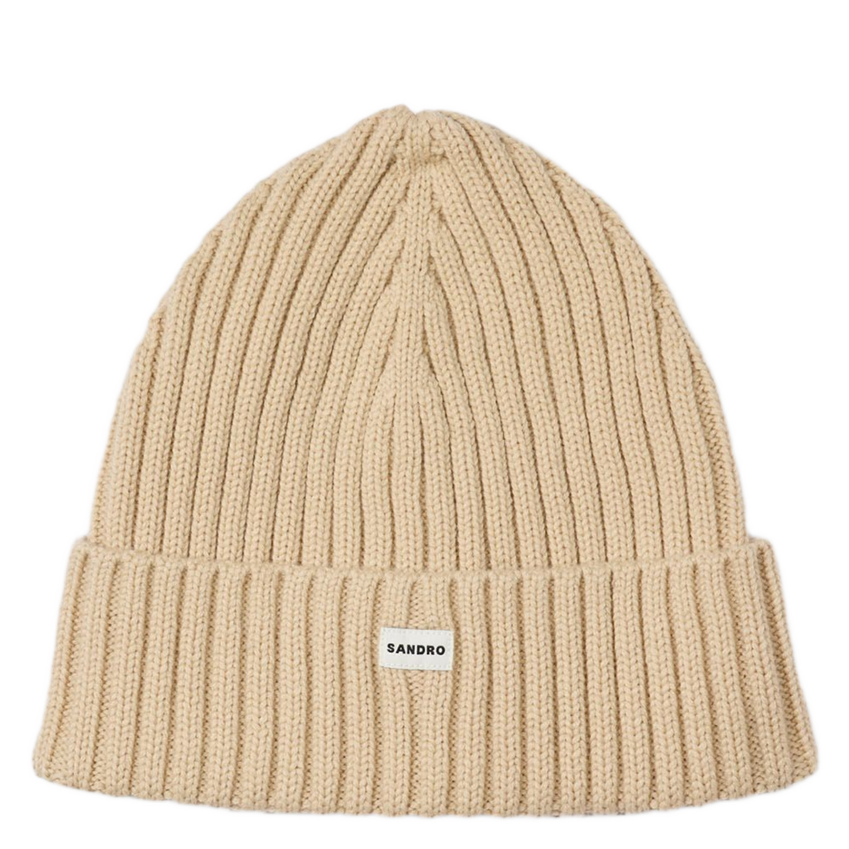 SANDRO Bonnet côtelé Beige