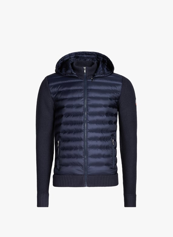Veste droite bi-matière | Bleu by JOTT Veste droite bi-matière Bleu