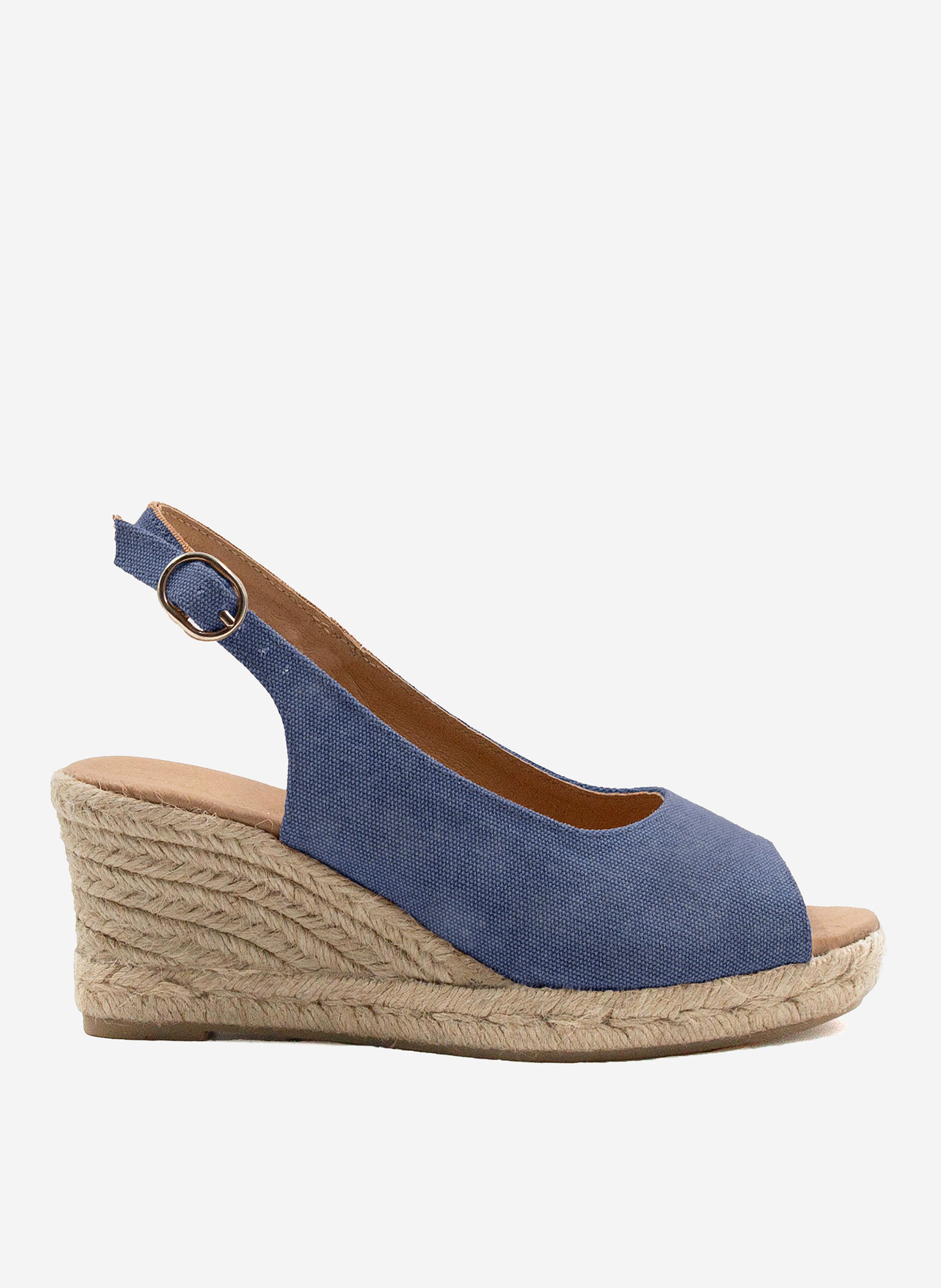 JULES & JENN Espadrilles slingback toile recyclée Bleu