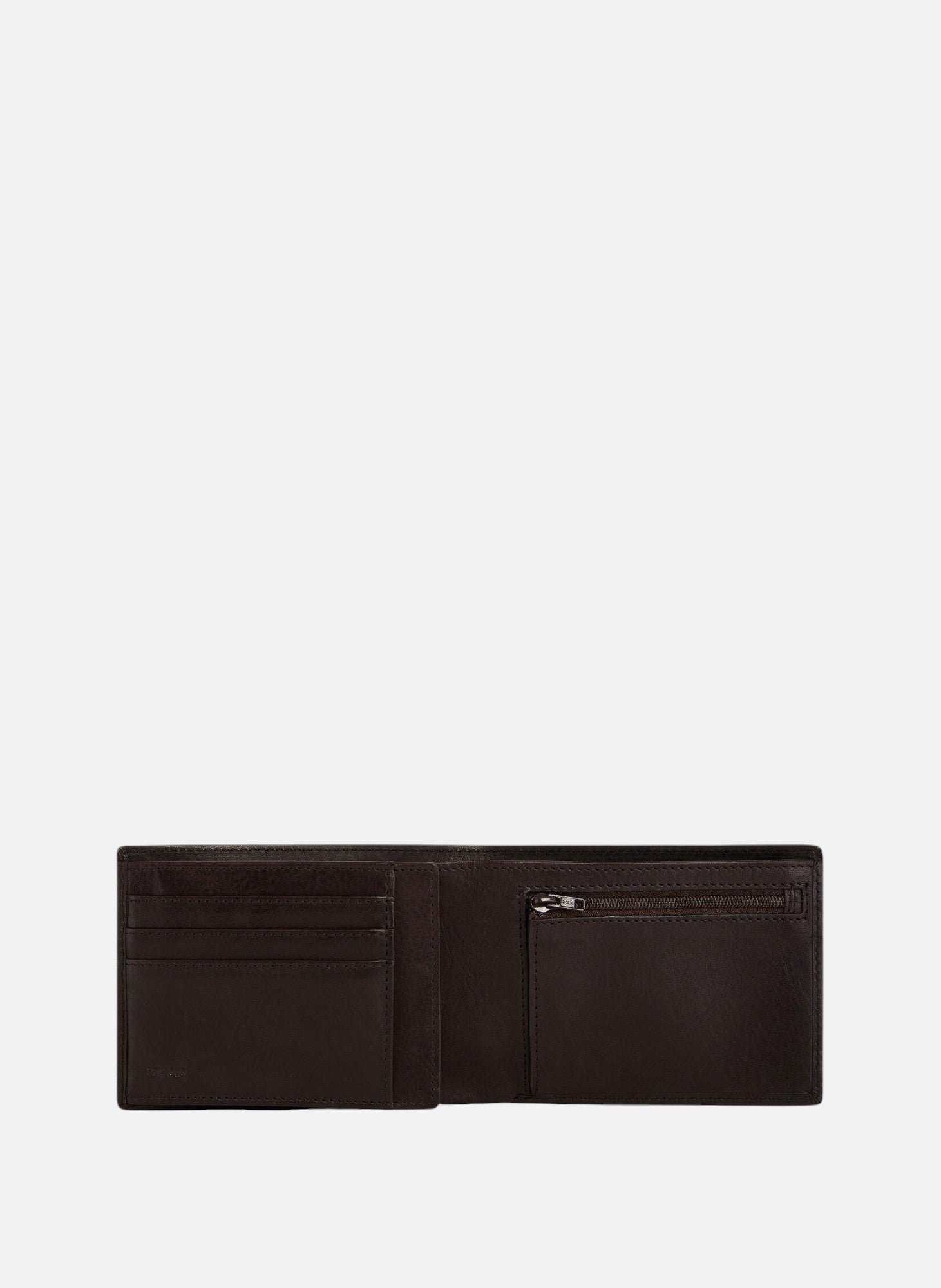 Portefeuille horizontal zippé 2 volets en cuir huilé LE TANNEUR Marron