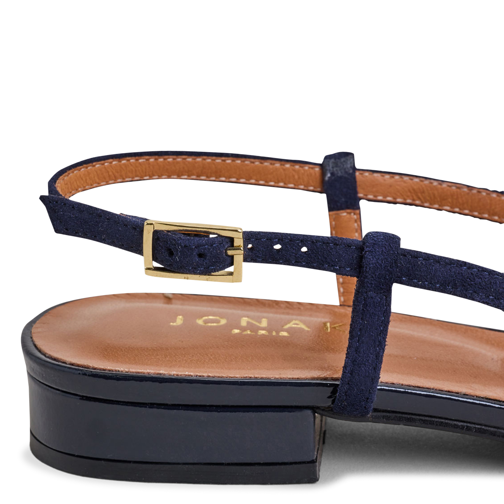 Ballerines en cuir bi-matière dhapou JONAK Bleu