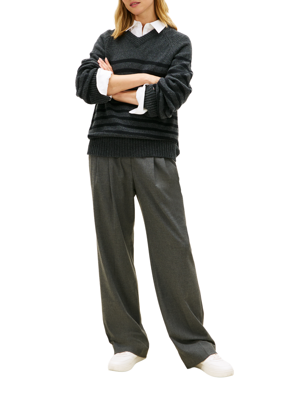 Pantalon droit décontracté en flanelle TOMMY HILFIGER Gris